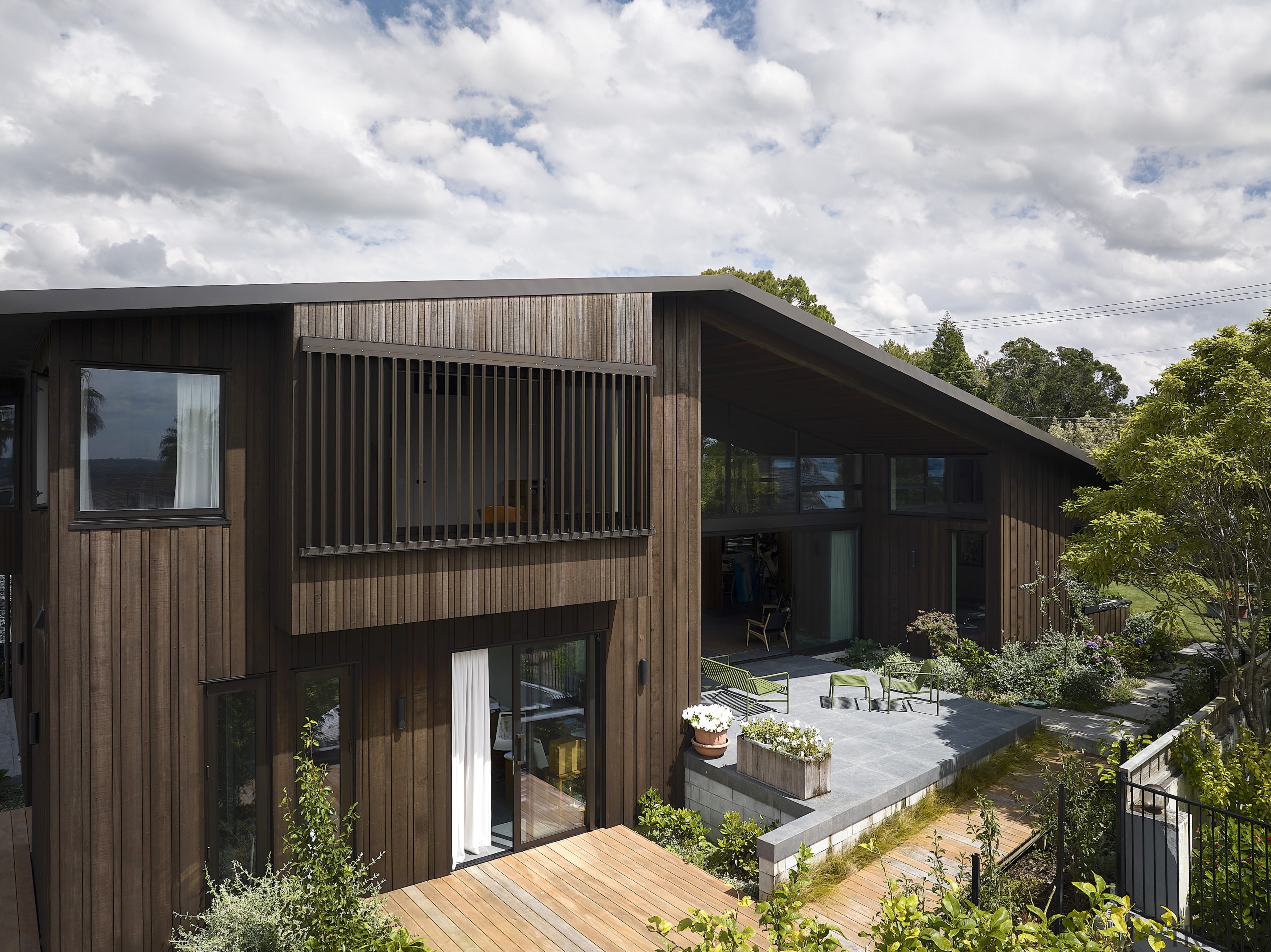 The north-east facade showing garden room. - How 