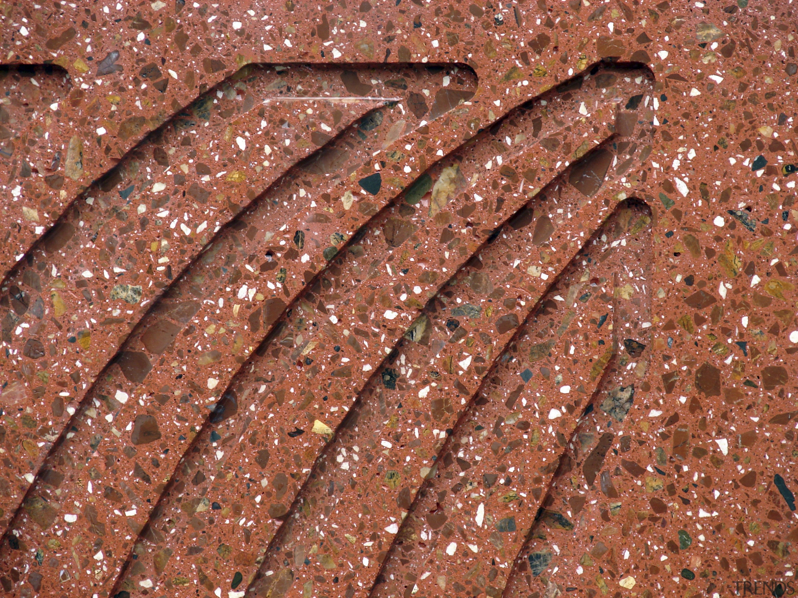 View of the Monarc tobasco concrete with white organism, red