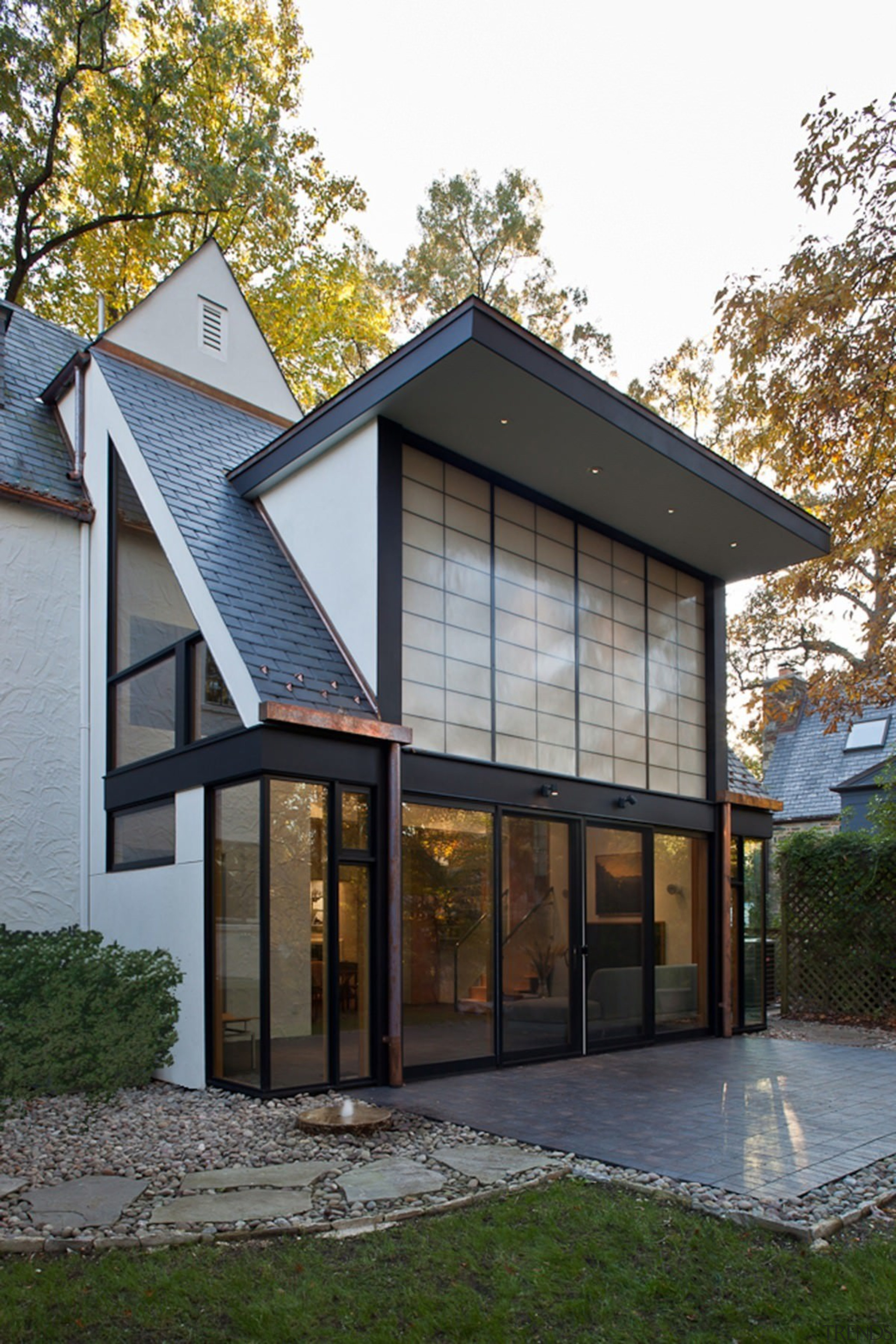 Photo by Jim Tetro - The home in architecture, cottage, facade, home, house, property, real estate, roof, siding, window, gray