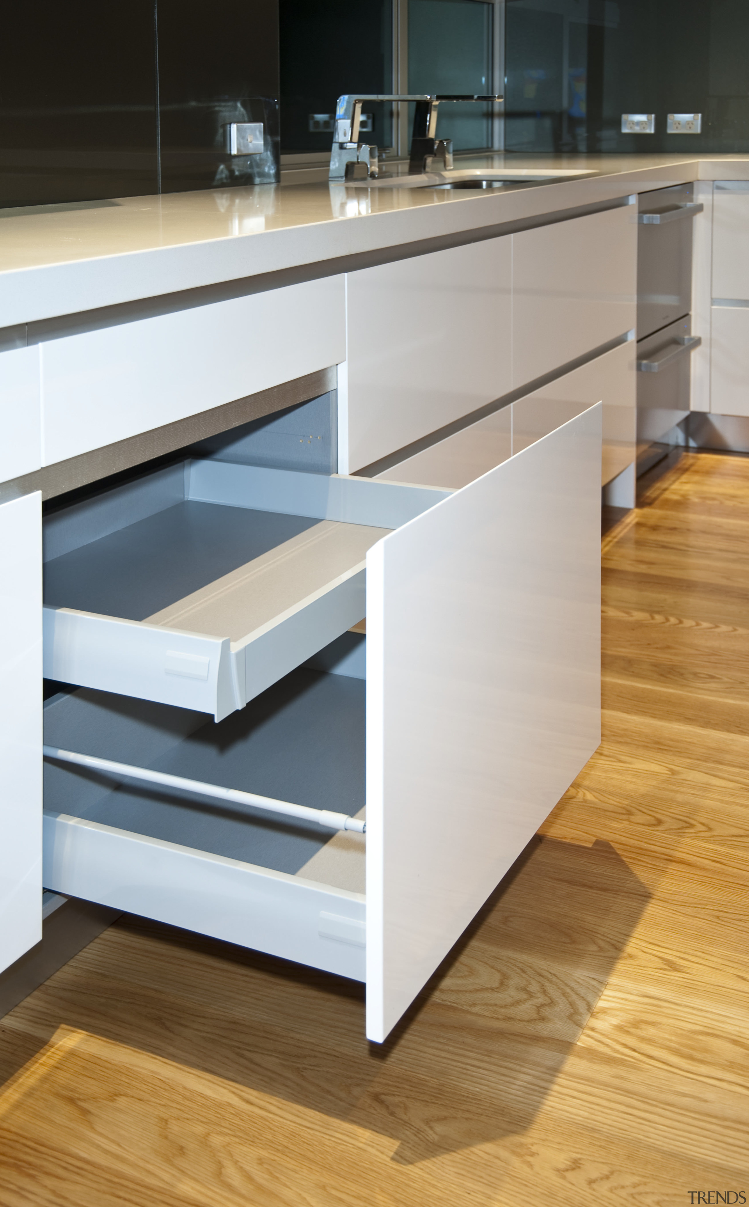 internal kitchen view of Oak Manor,bench tops built cabinetry, chest of drawers, countertop, desk, drawer, floor, furniture, hardwood, kitchen, product design, sideboard, table, wood