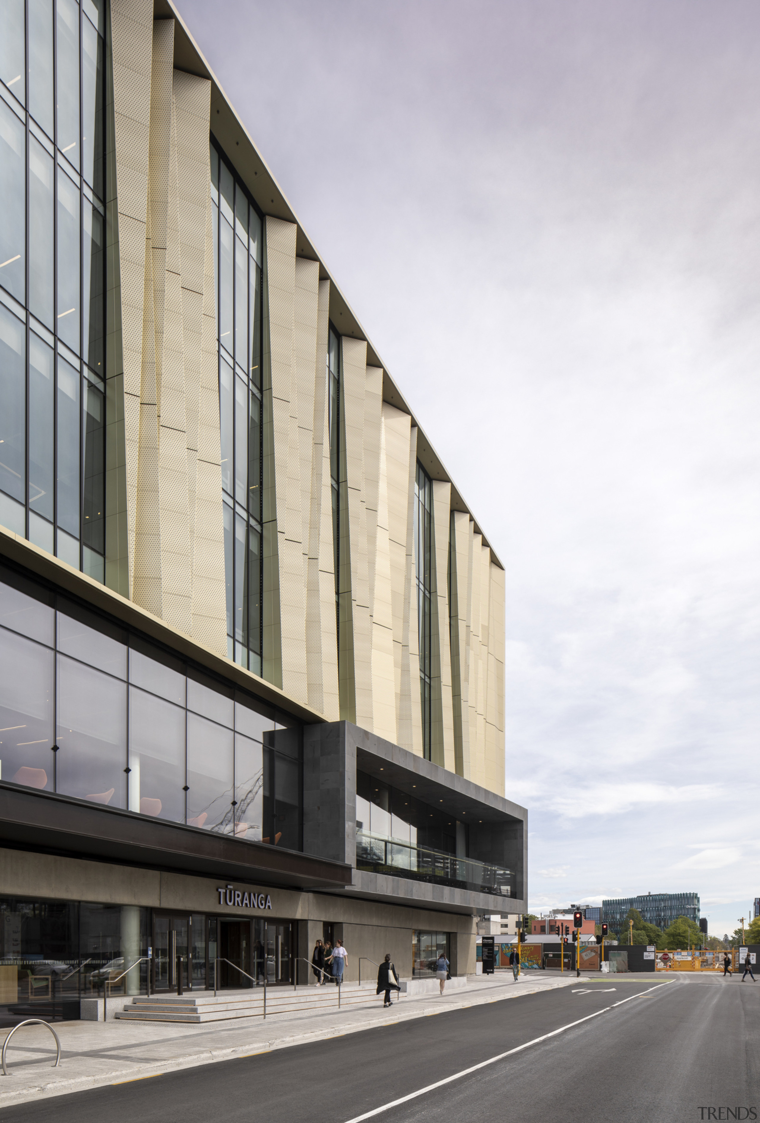 Christchurch Central Library – a celebration of culture apartment, architecture, brutalist architecture, building, commercial building, condominium, corporate headquarters, facade, headquarters, metropolitan area, mixed use, neighbourhood, residential area, sky, structure, white, gray