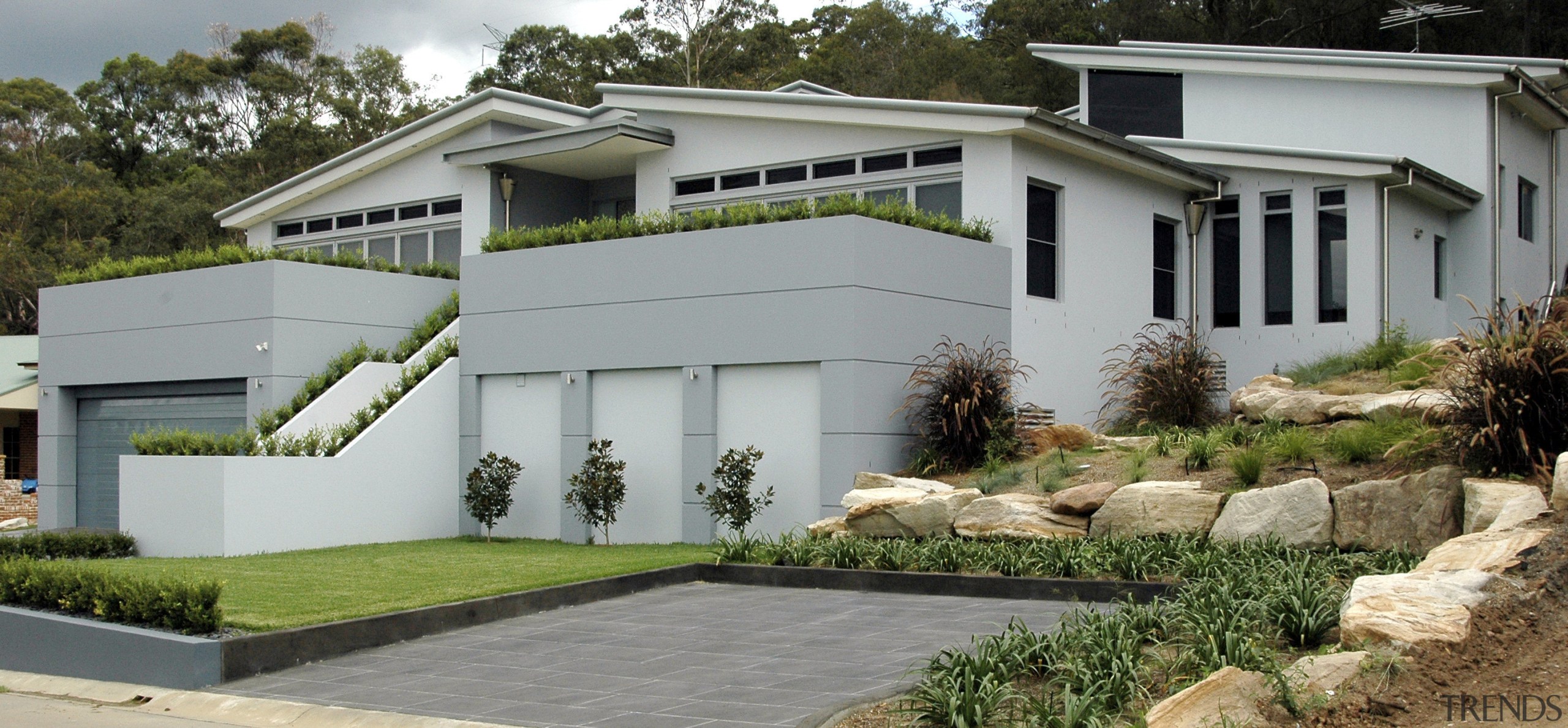 Exterior view of a home designed and built architecture, cottage, elevation, estate, facade, home, house, property, real estate, residential area, villa, window, gray