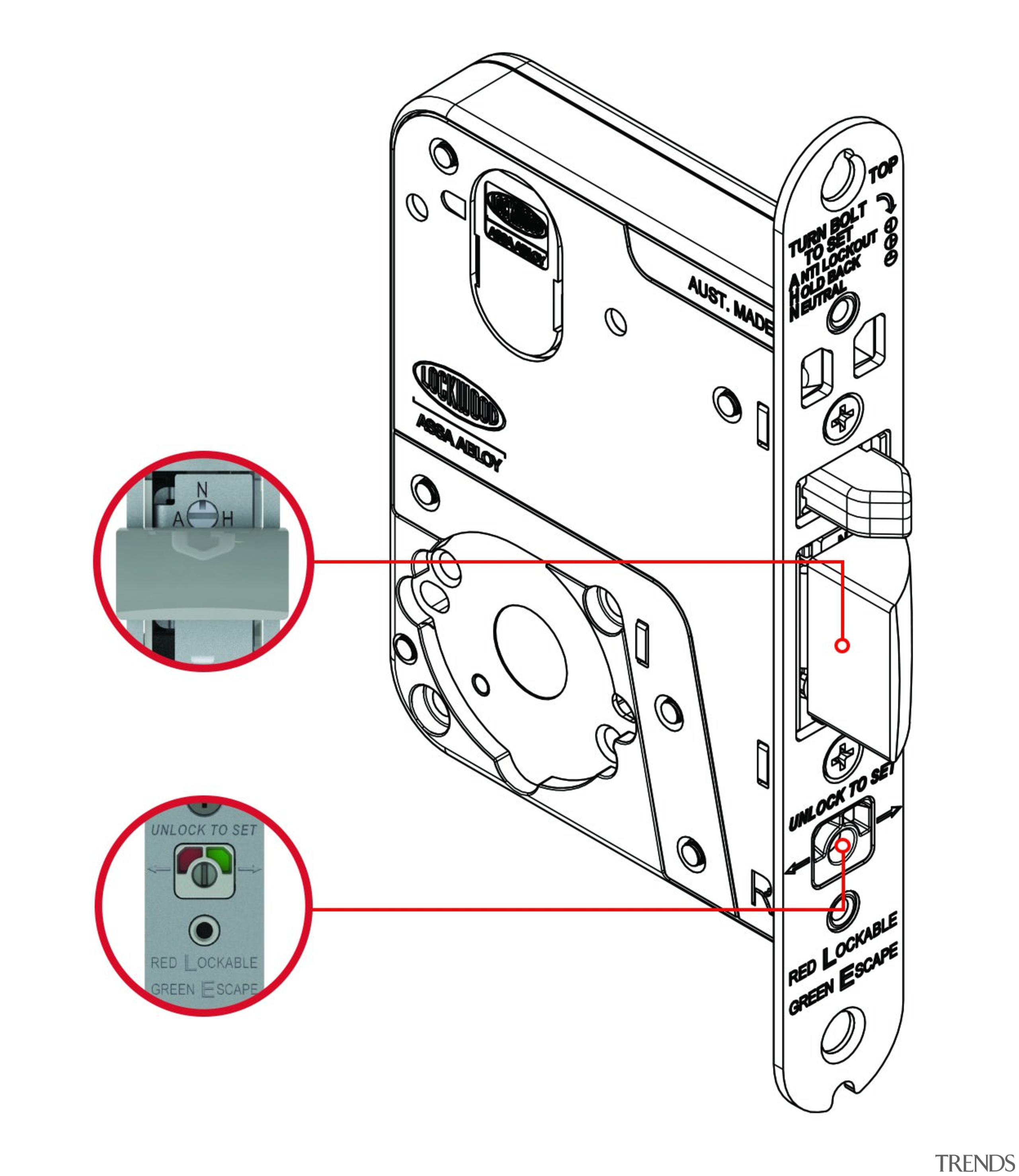 Selector 3700 Series Mortice Lock - ASSA ABLOY area, auto part, drawing, font, line, product, product design, technology, white