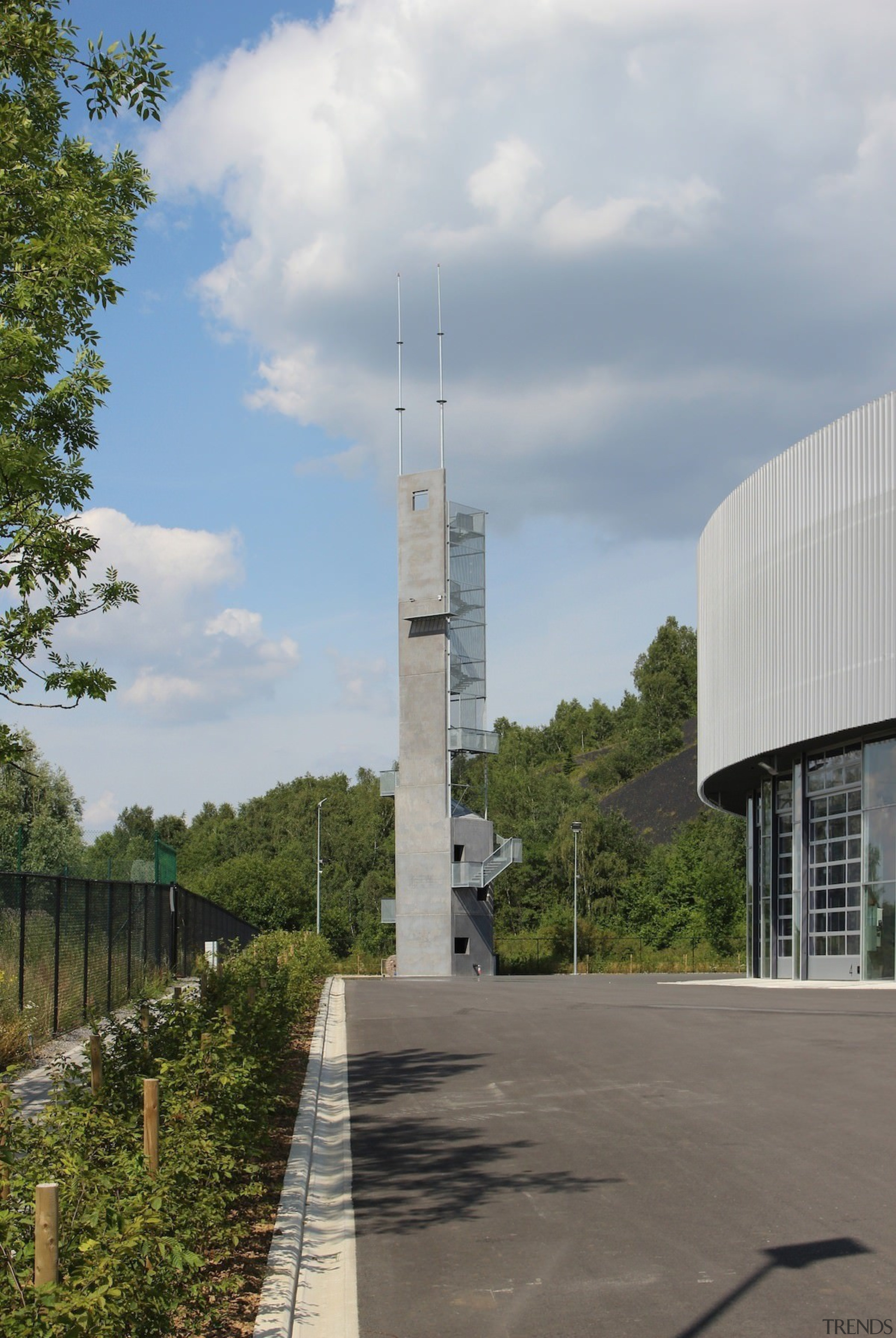 569 firestation - 569 firestation - architecture | architecture, building, cloud, sky, tower, tree, gray