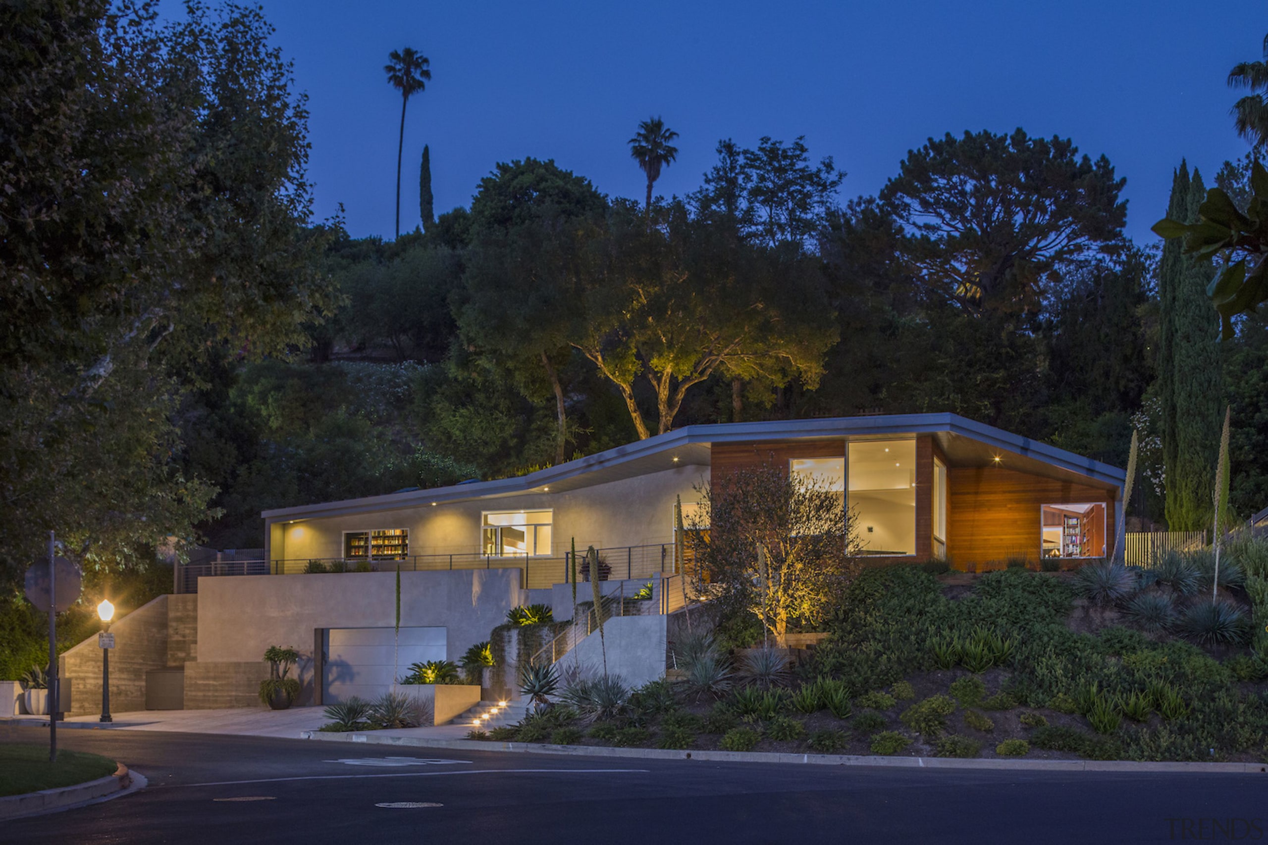 Anx View 53 - architecture | cottage | architecture, cottage, estate, evening, facade, home, house, landscape, landscape lighting, lighting, night, plant, property, real estate, residential area, roof, sky, suburb, tree, black, blue