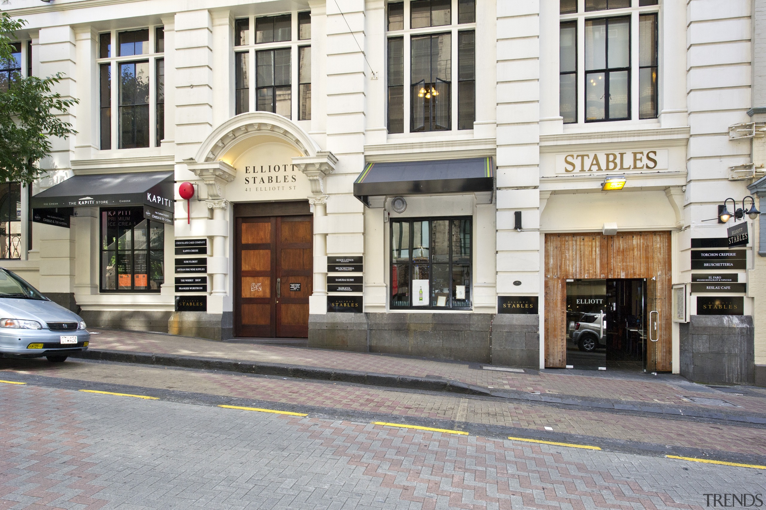 Jones Lang LaSalle NZ are the selling agents building, car, city, downtown, facade, luxury vehicle, mixed use, neighbourhood, real estate, street, vehicle, gray, white