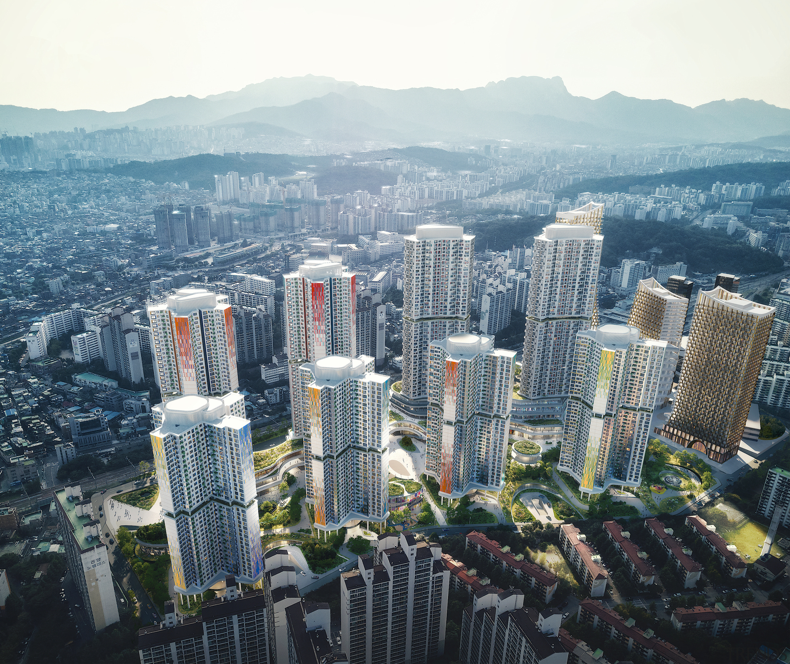 In the design, the different layers of the 