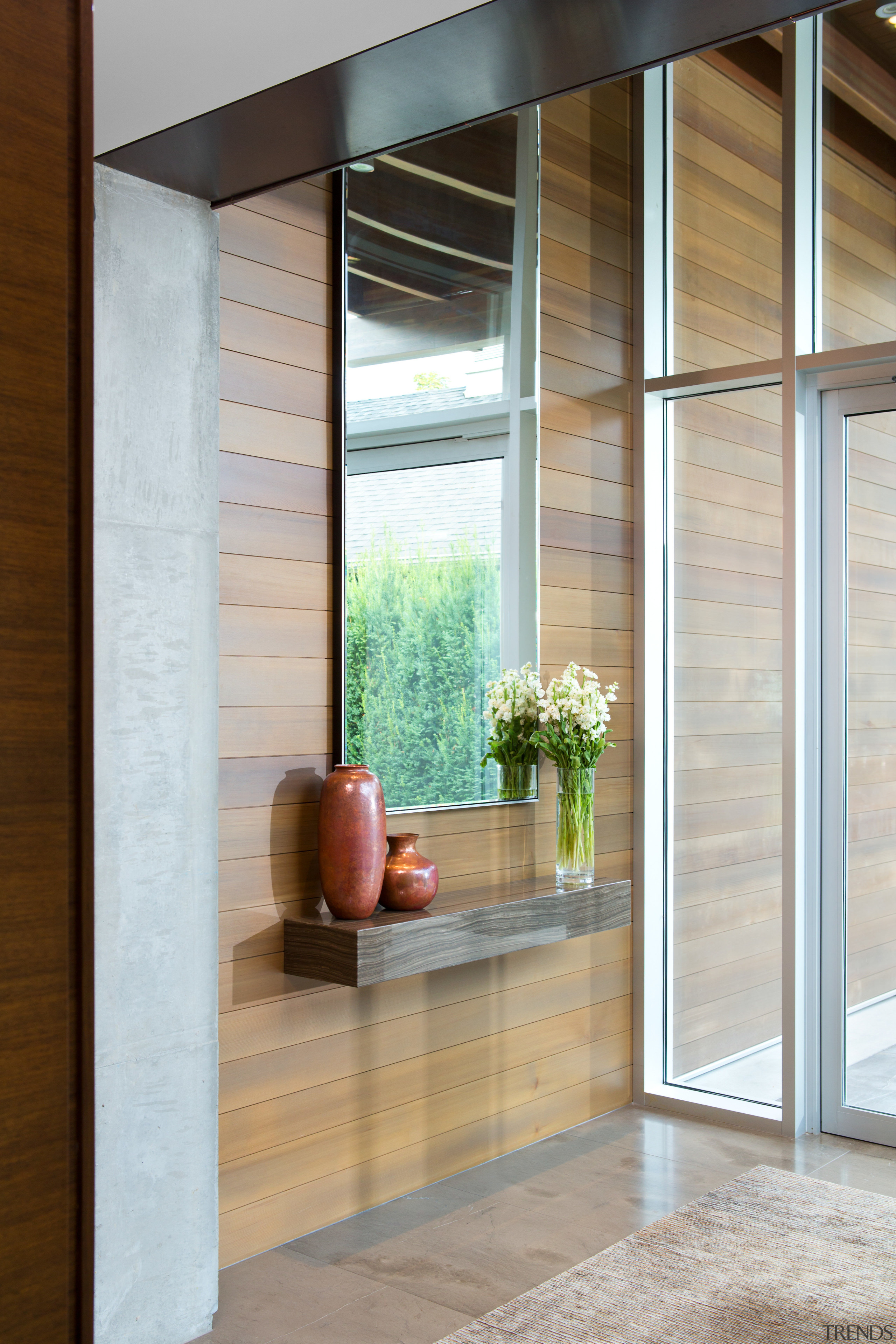 Materials used on the exteriors of this West architecture, door, glass, interior design, window, gray, brown