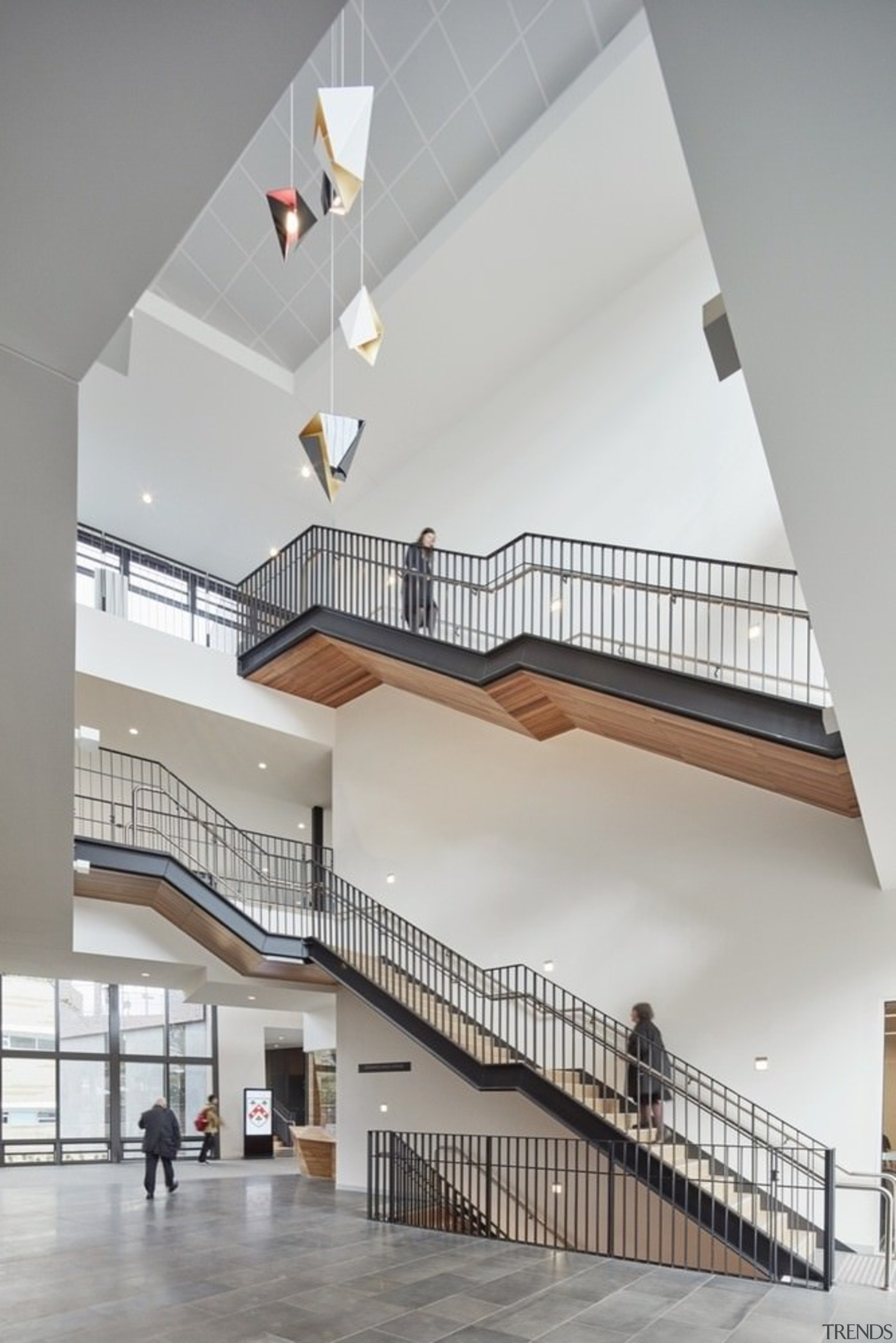 Architect: McIldowie PartnersPhotography by Peter Clarke apartment, architecture, building, daylighting, handrail, stairs, structure, gray