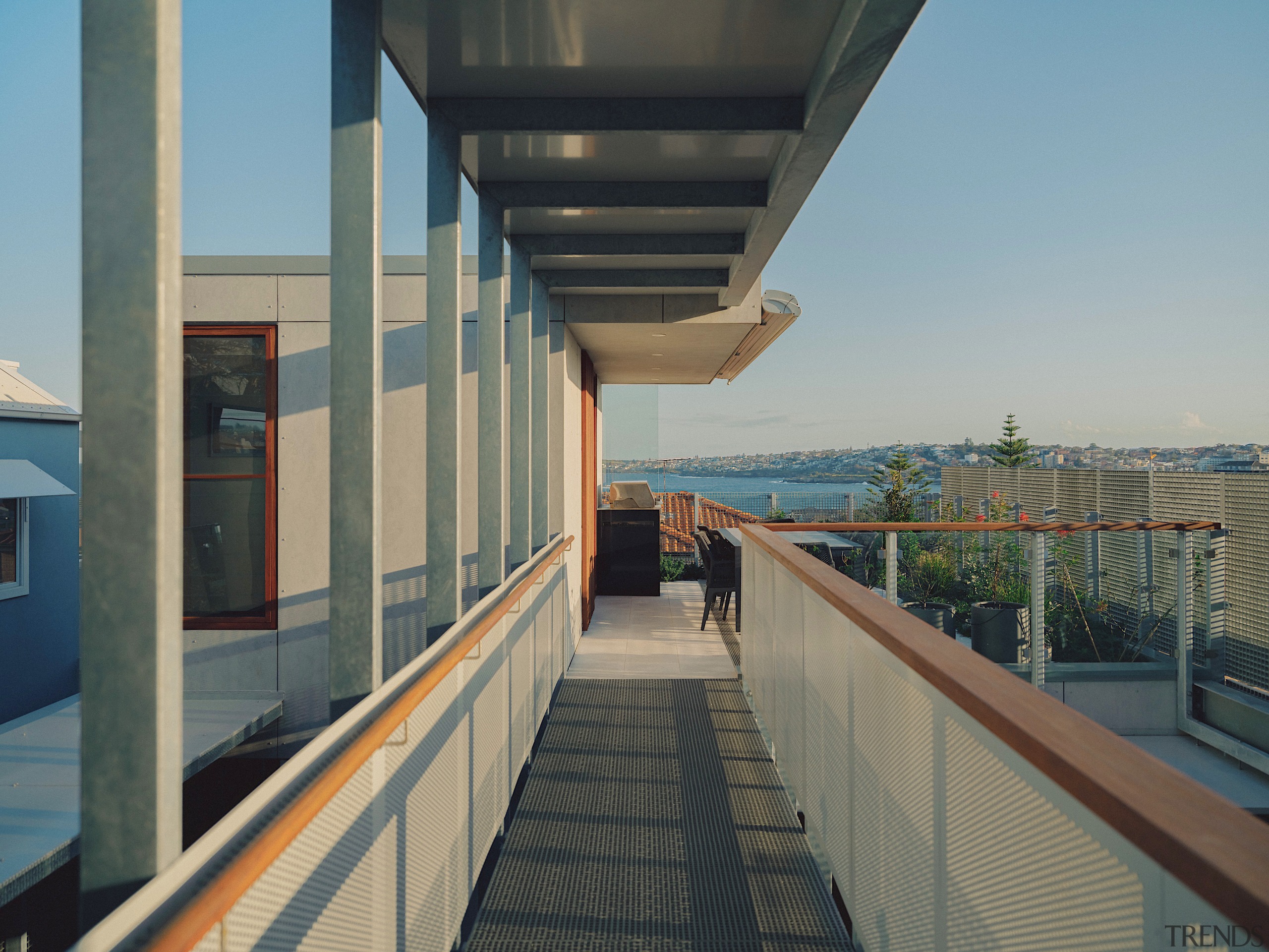 External circulation is encouraged on the sculptural indoor 