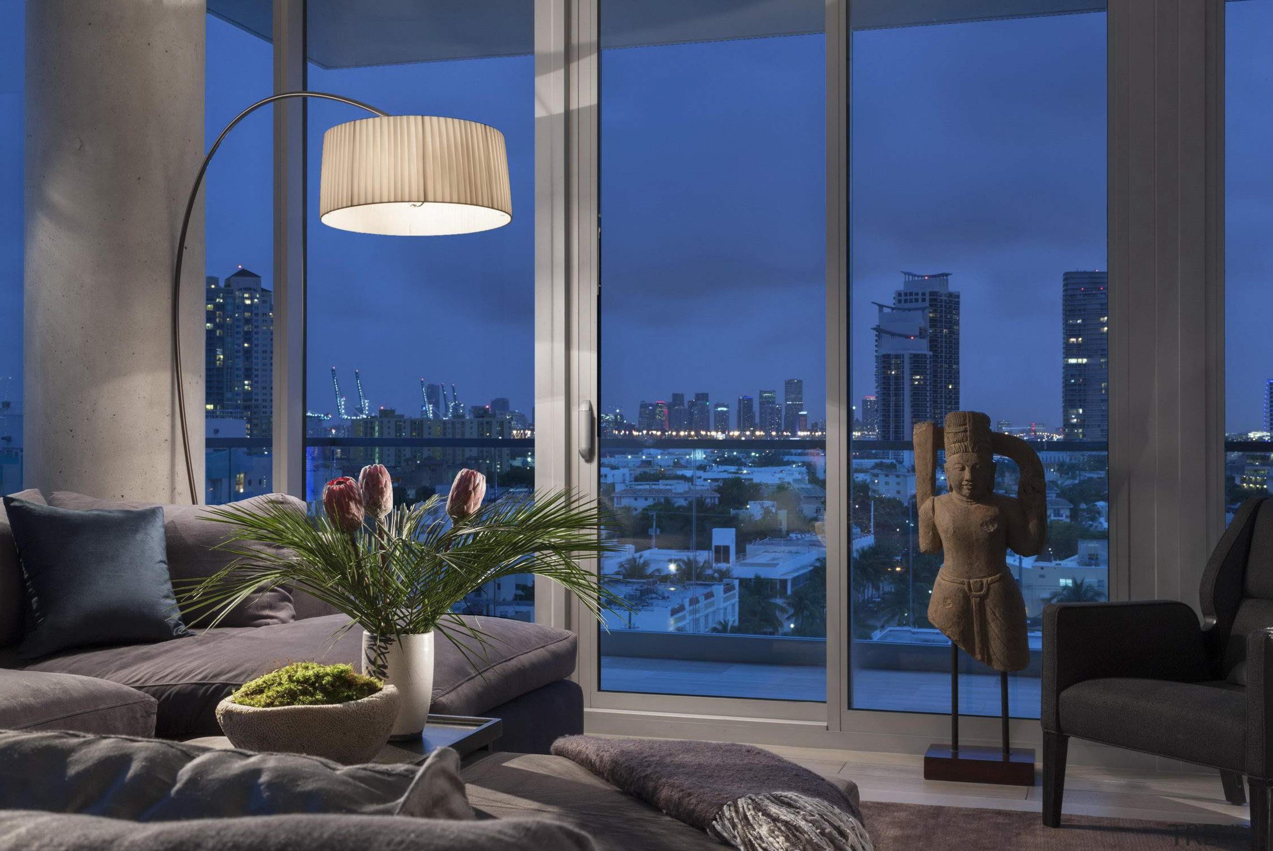 Not just spectacular sea views – in the apartment, architecture, blue, building, ceiling, door, floor, furniture, home, house, interior design, lighting, living room, property, real estate, room, suite, window, blue, black