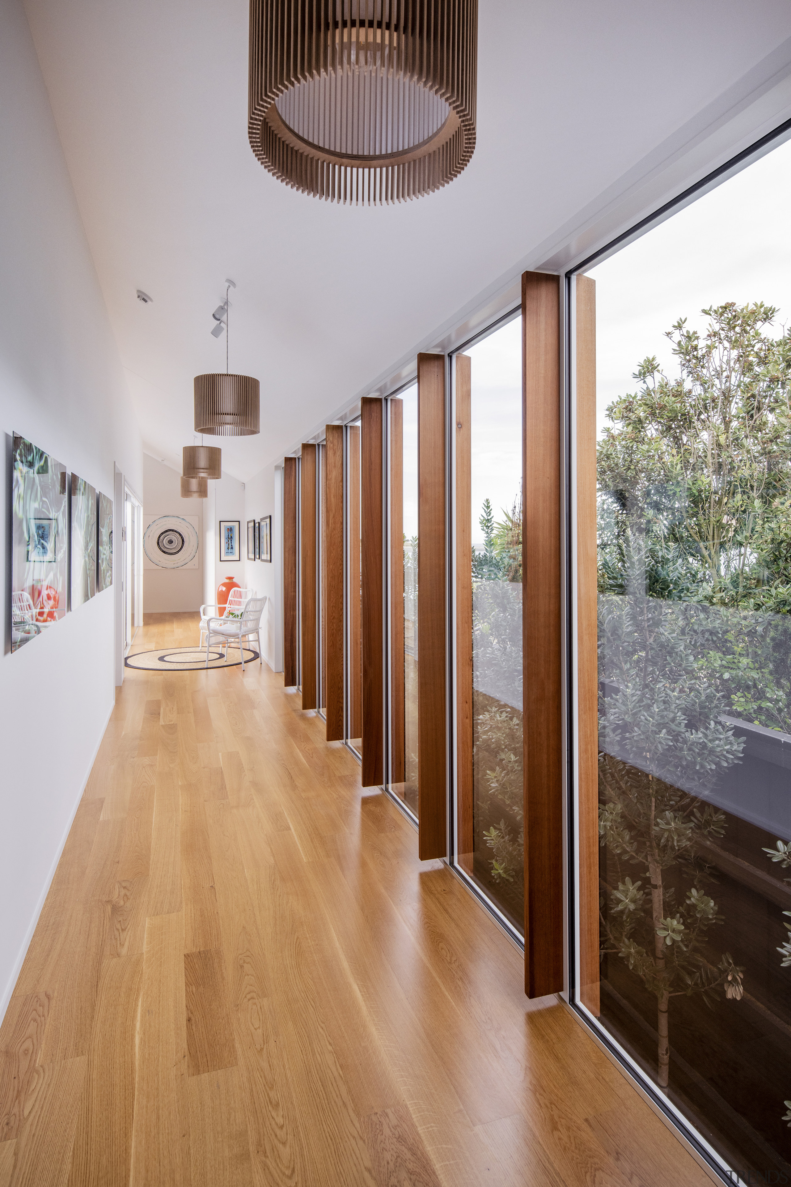 On the opposite side of the circulation corridor 