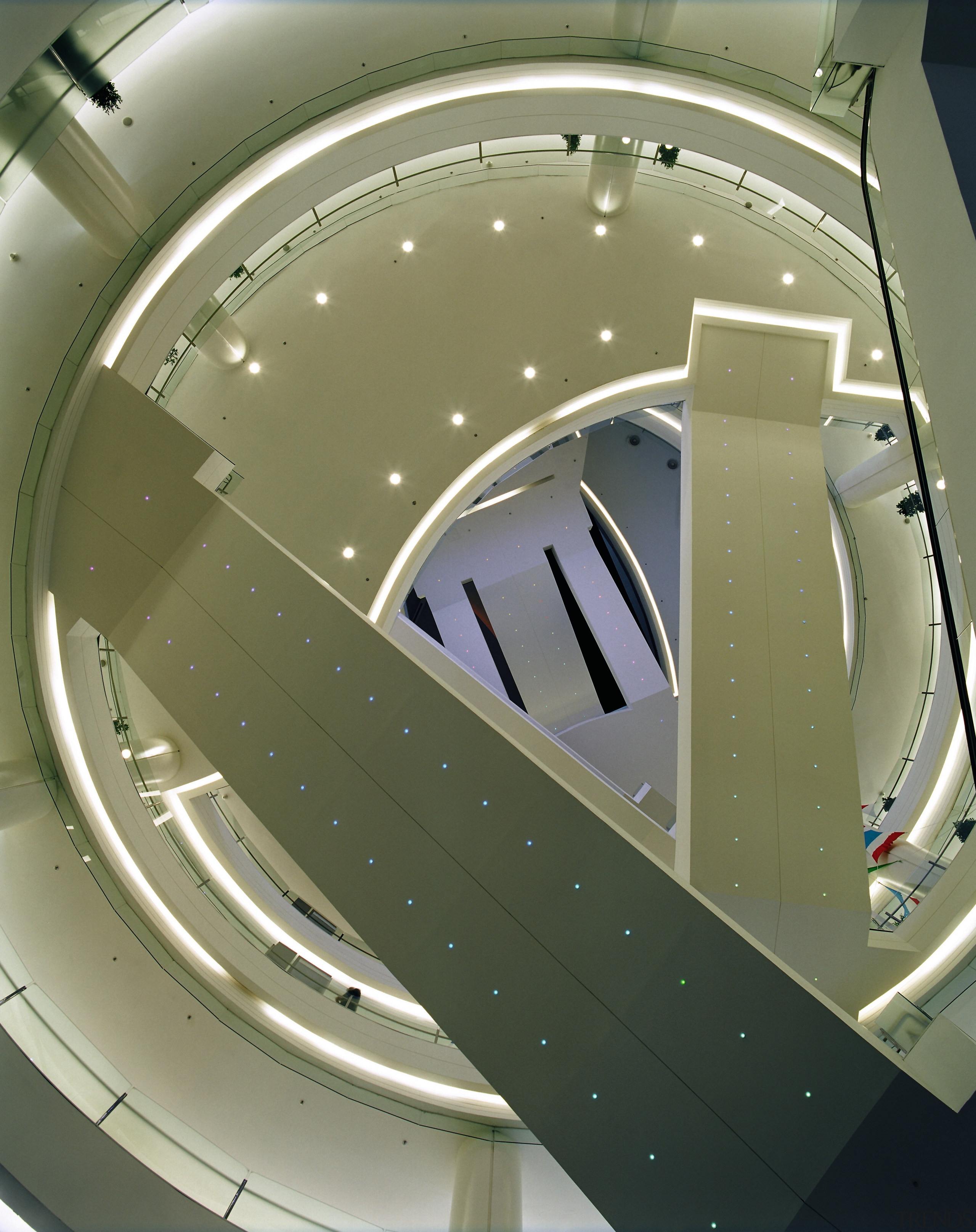 An interior view of the shopping complex. - architecture, ceiling, daylighting, glass, product design, brown