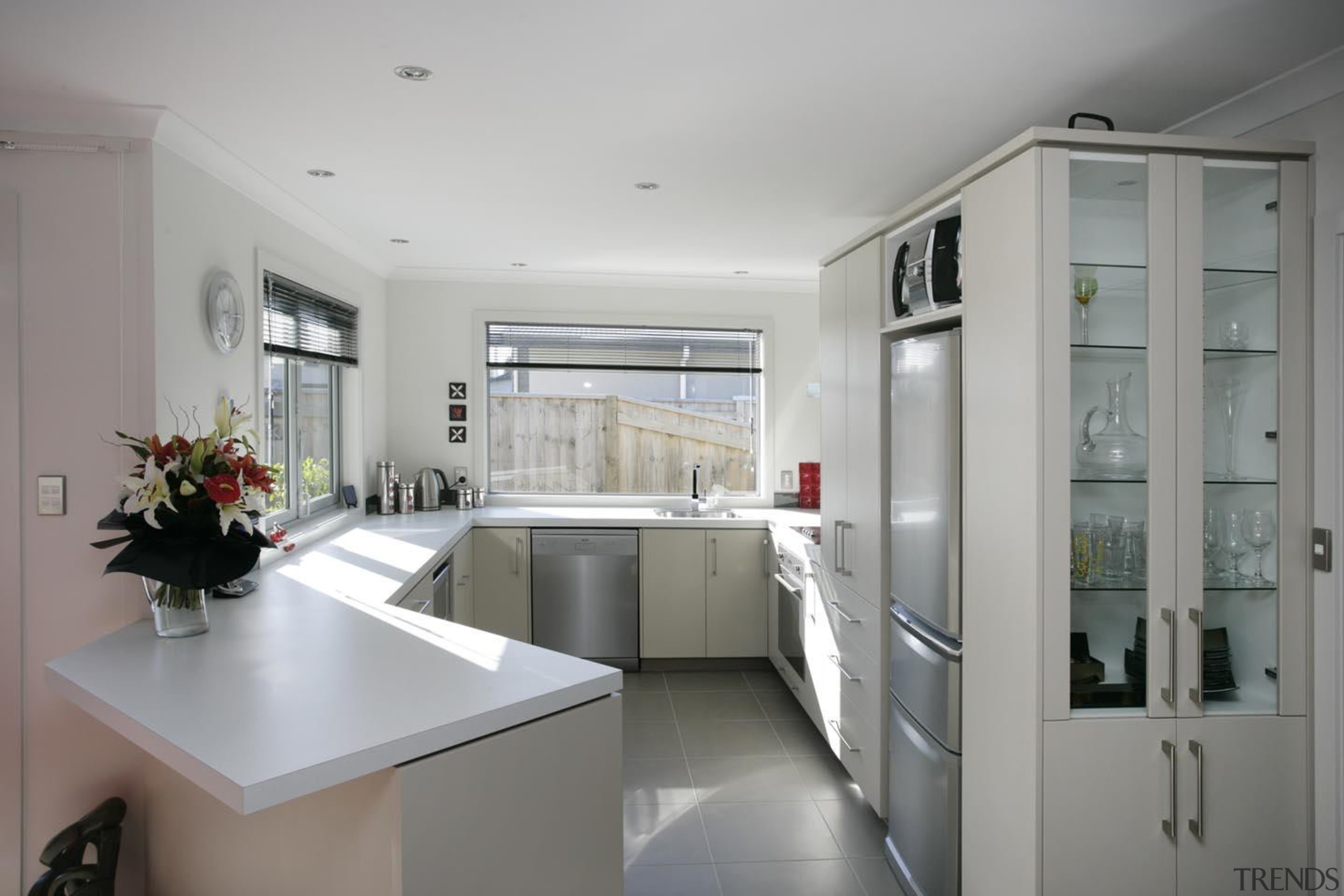 Functional kitchen in award winning 'Bridget' town house countertop, interior design, kitchen, real estate, room, gray