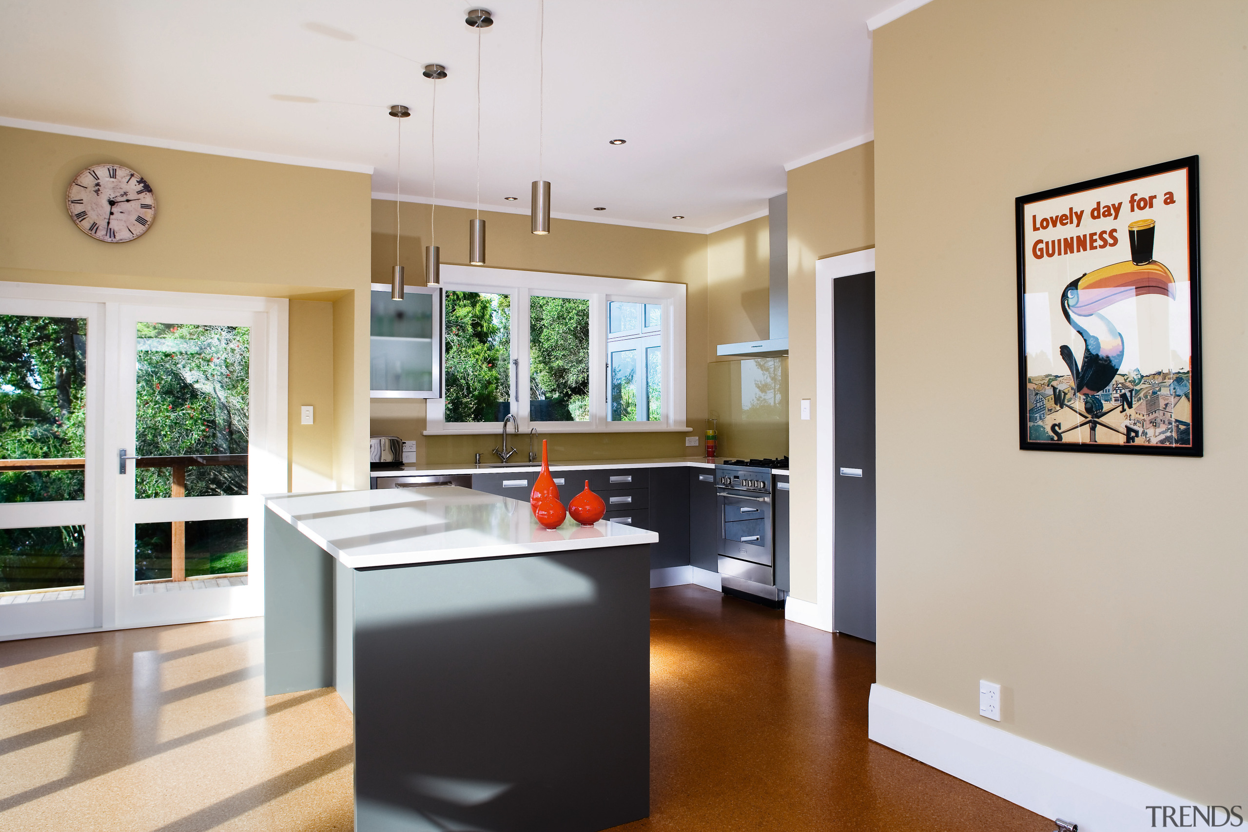 A view of this kitchen featuring Canterbury clay home, interior design, kitchen, real estate, room, gray