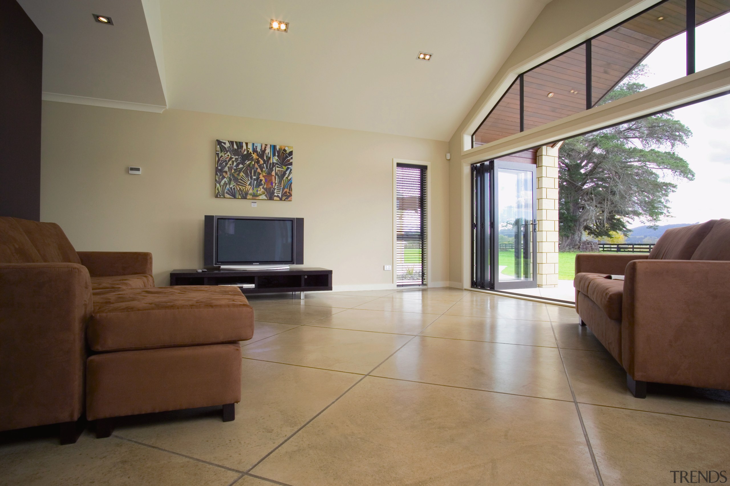 A view of the lounge area, large cream ceiling, estate, floor, flooring, hardwood, home, house, interior design, laminate flooring, living room, property, real estate, room, wood flooring, brown, gray