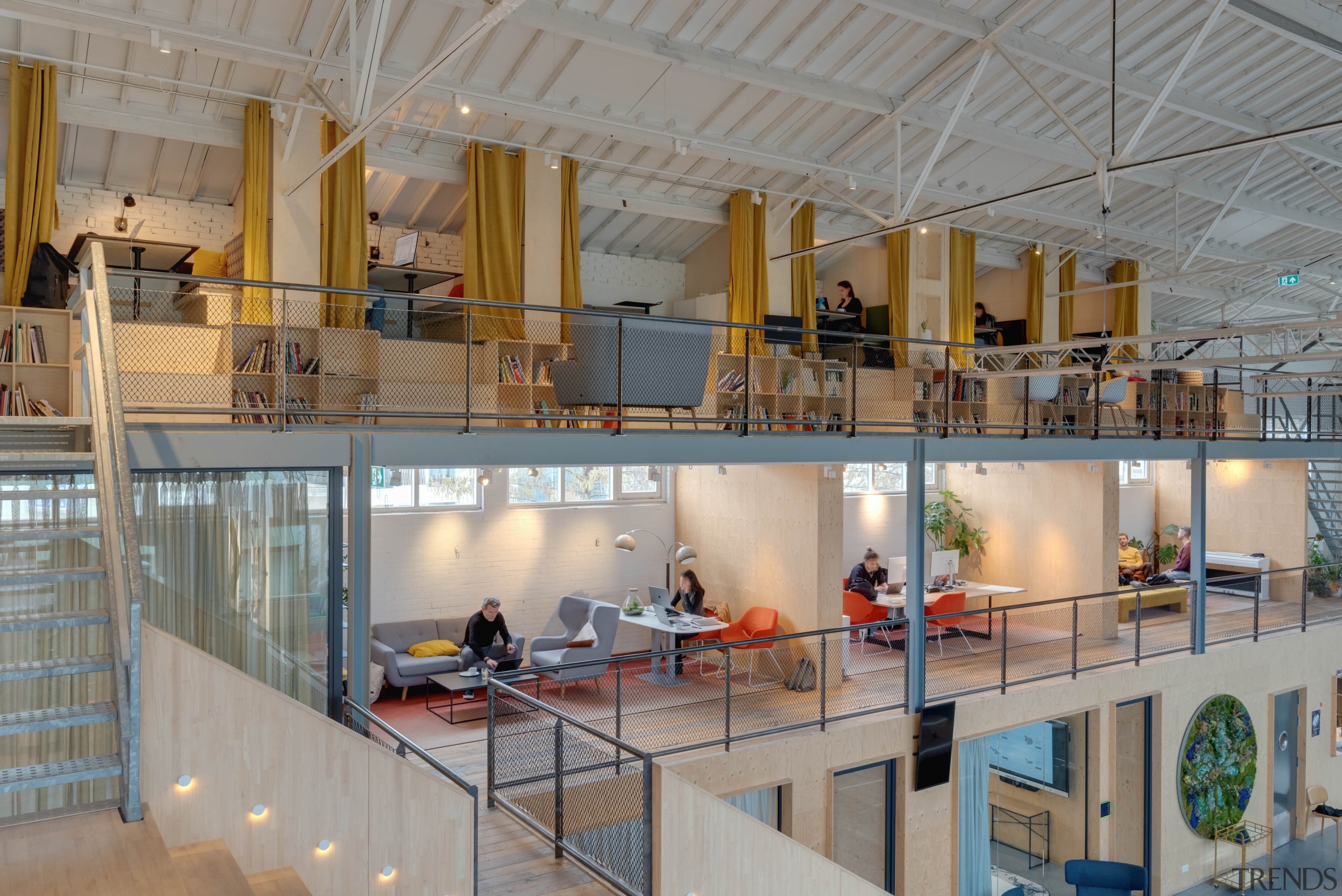 The studio maximises space in verticle terms too. 