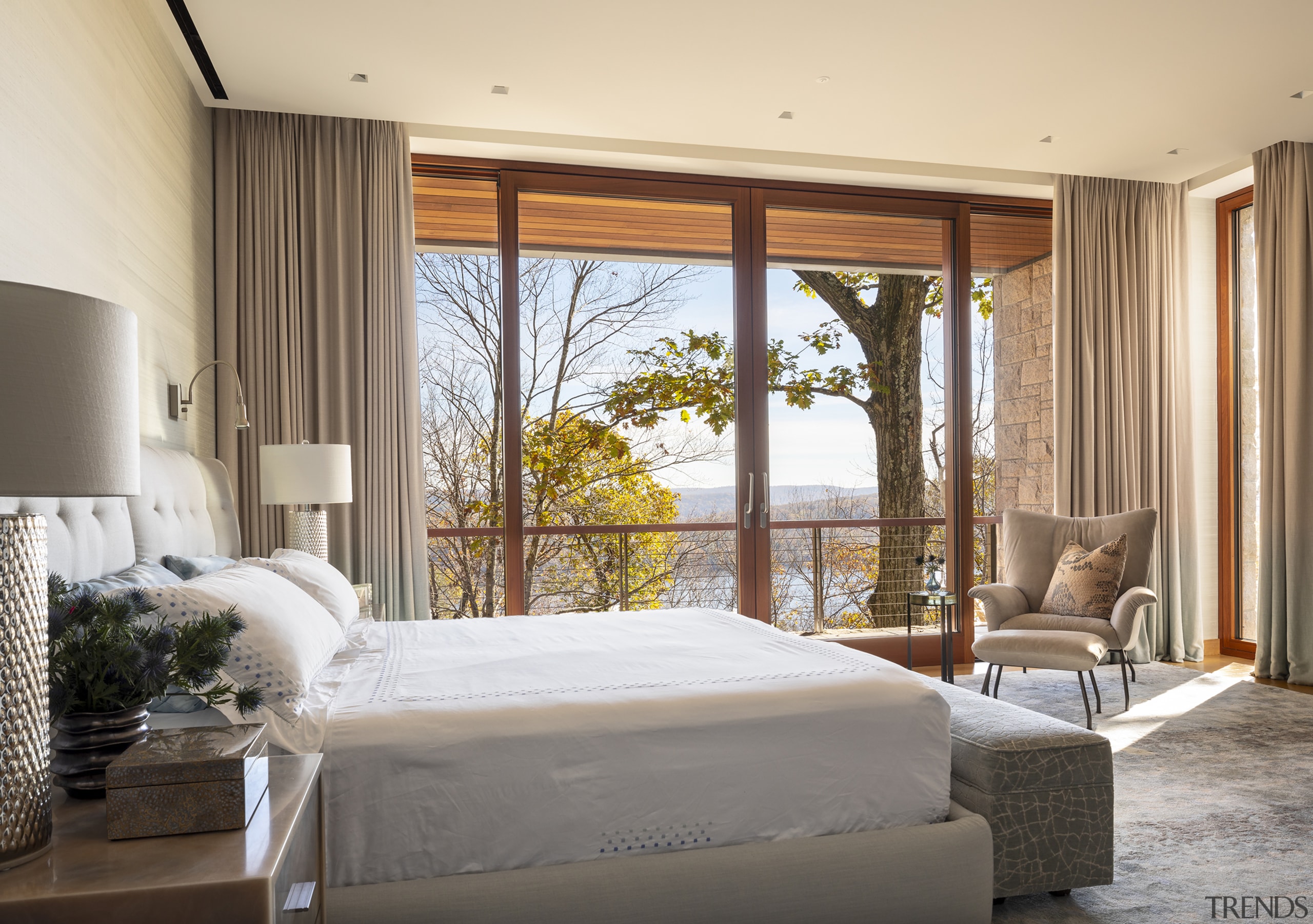 The lower level includes all bedrooms and private 