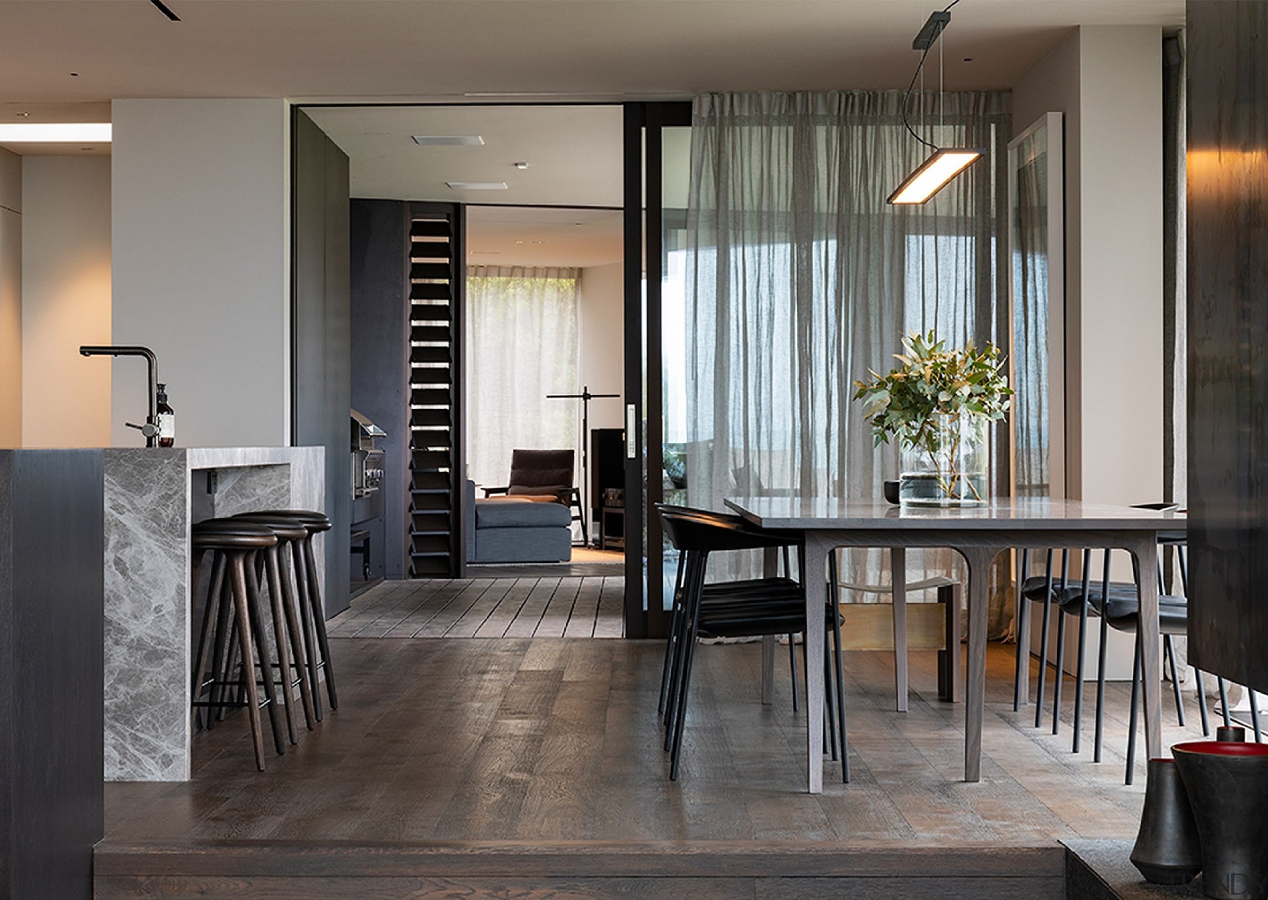 Stone, timber and mild steel are complemented by 