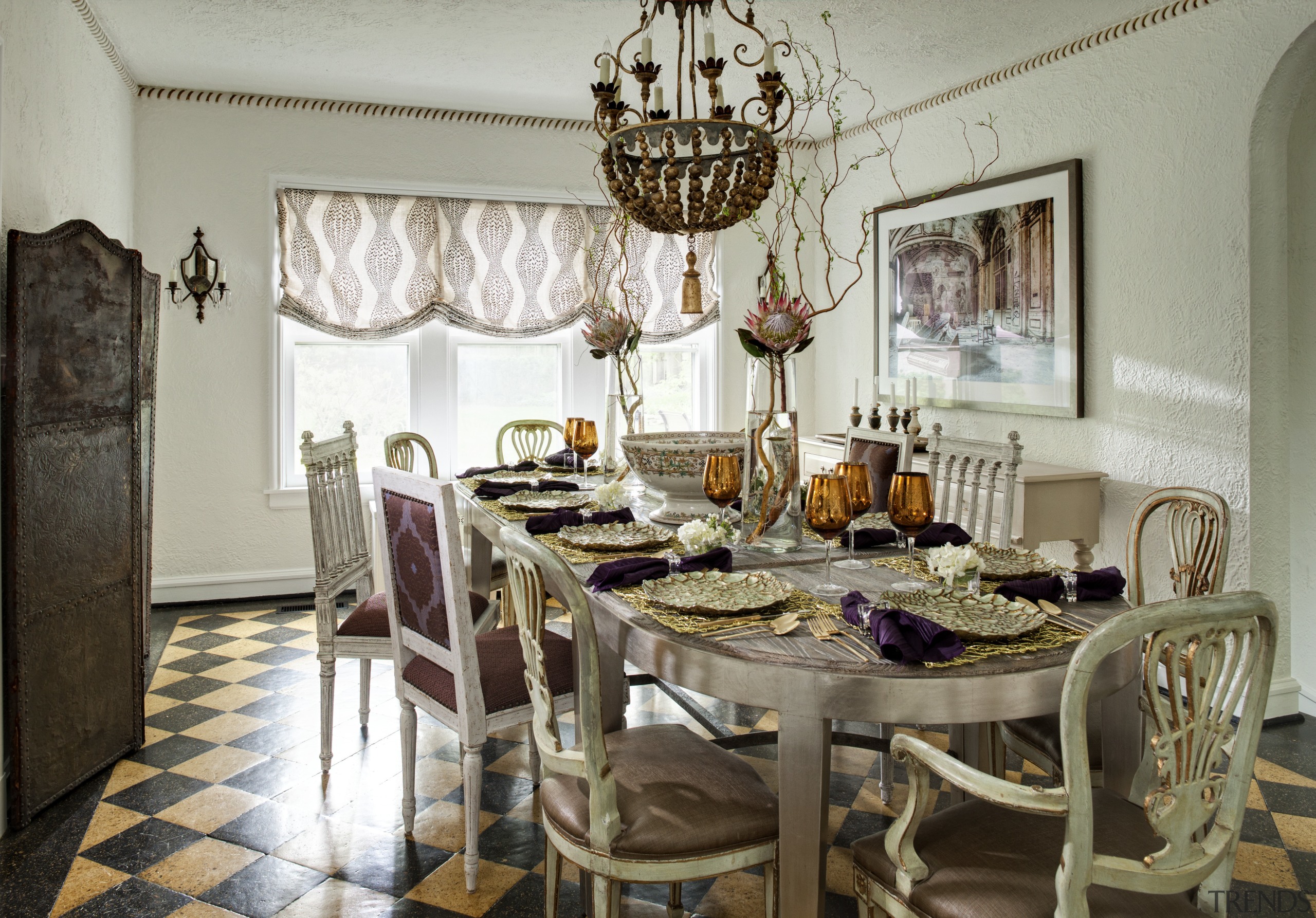 Seen here is a home that's interior was dining room, furniture, home, interior design, room, table, gray