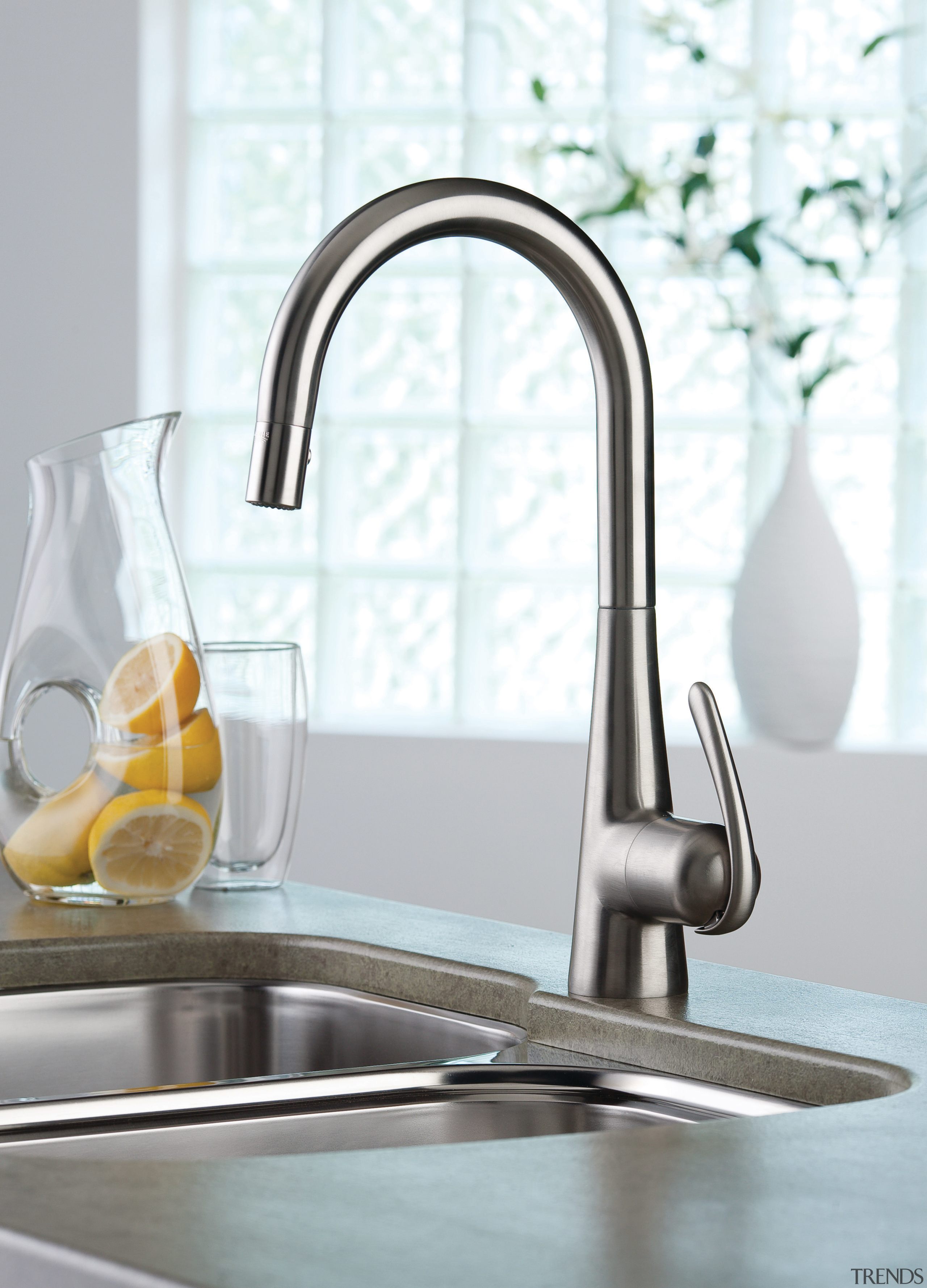 Grohe kitchen products - Grohe kitchen products - plumbing fixture, product design, sink, tap, white, gray