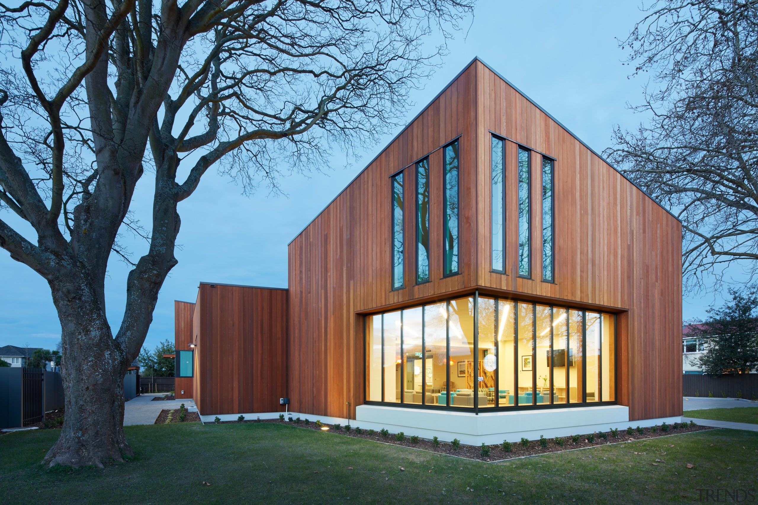 Warren and MahoneySpecial Purpose Property Award – Excellence architecture, building, facade, home, house, property, real estate, siding, teal