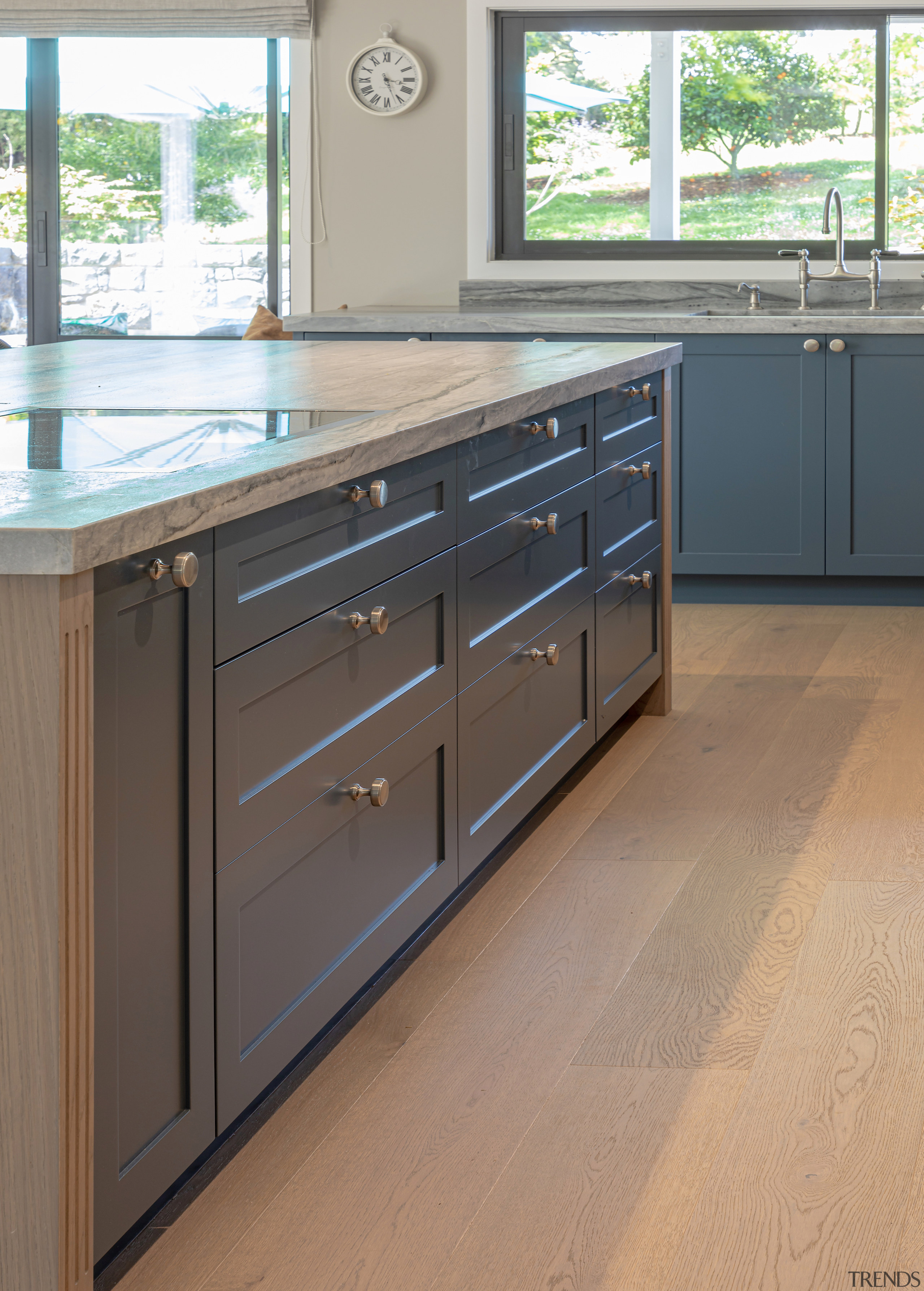 The large kitchen island offers a wealth of 