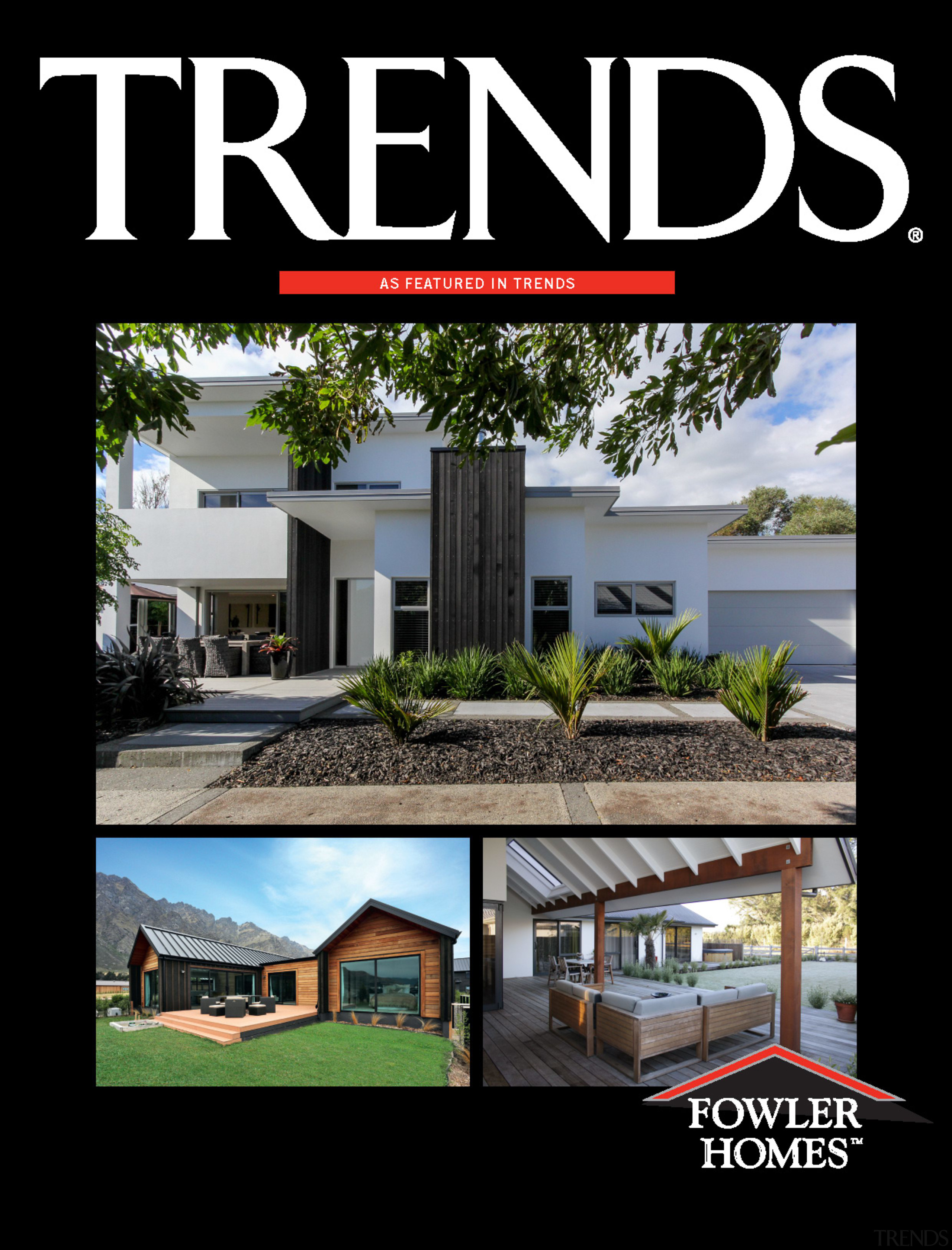 Fowler Homes Cover 2018 - advertising | architecture advertising, architecture, elevation, facade, home, house, property, real estate, residential area, roof, black