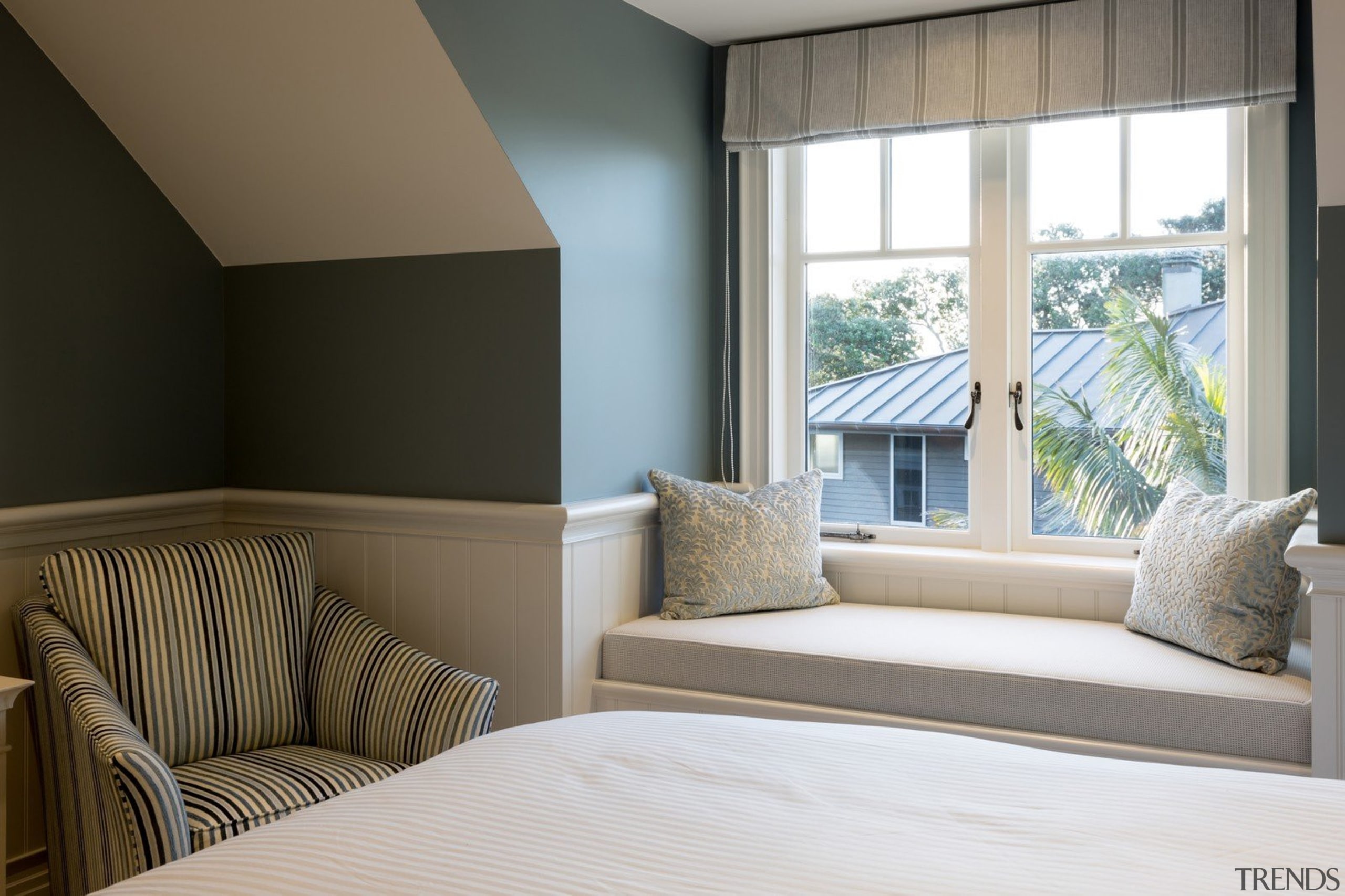 Bedroom - architecture | bed frame | bedroom architecture, bed frame, bedroom, ceiling, home, interior design, living room, real estate, room, suite, window, window covering, window treatment, wood, white, gray