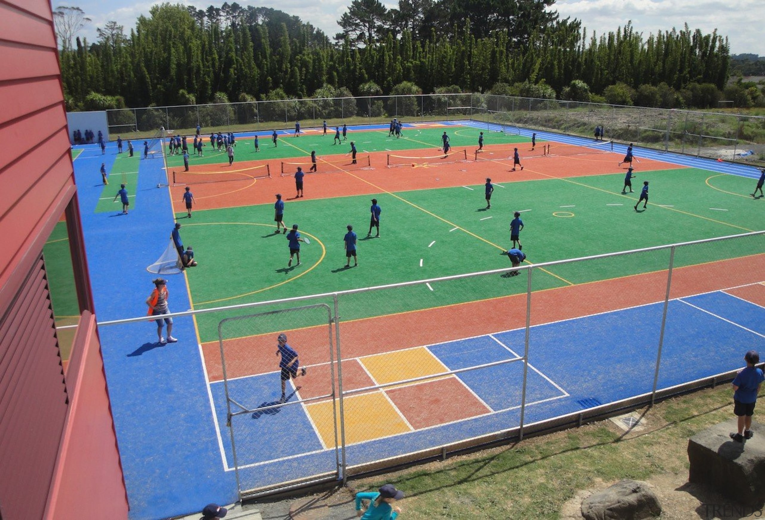 Pre-school, primary &amp; seconday education - Pre-school, primary ball game, competition event, grass, leisure, sport venue, sports, structure, tennis court