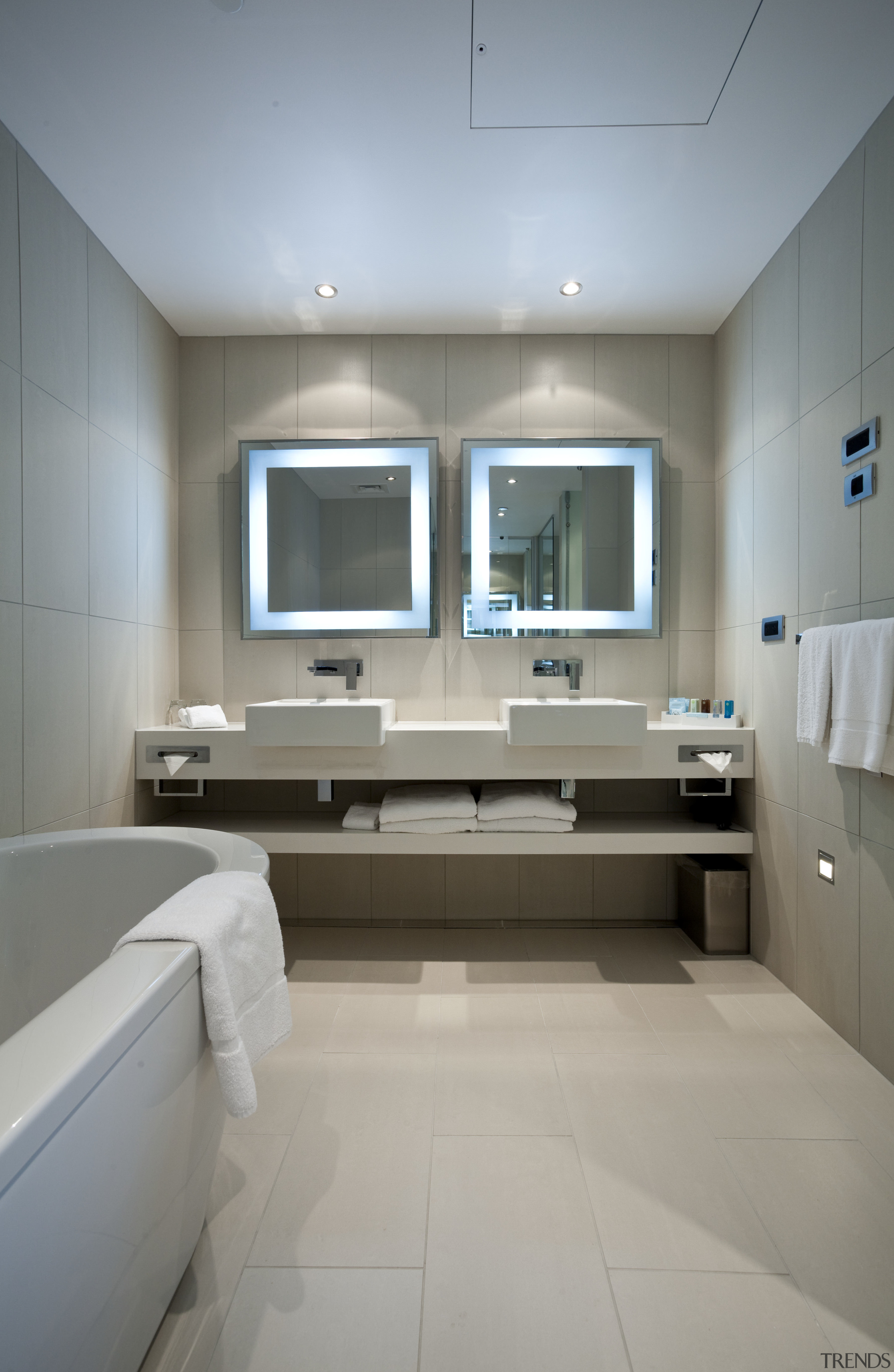 View of bathroom at the Novotel Auckland Airport bathroom, ceiling, floor, interior design, product design, room, sink, gray