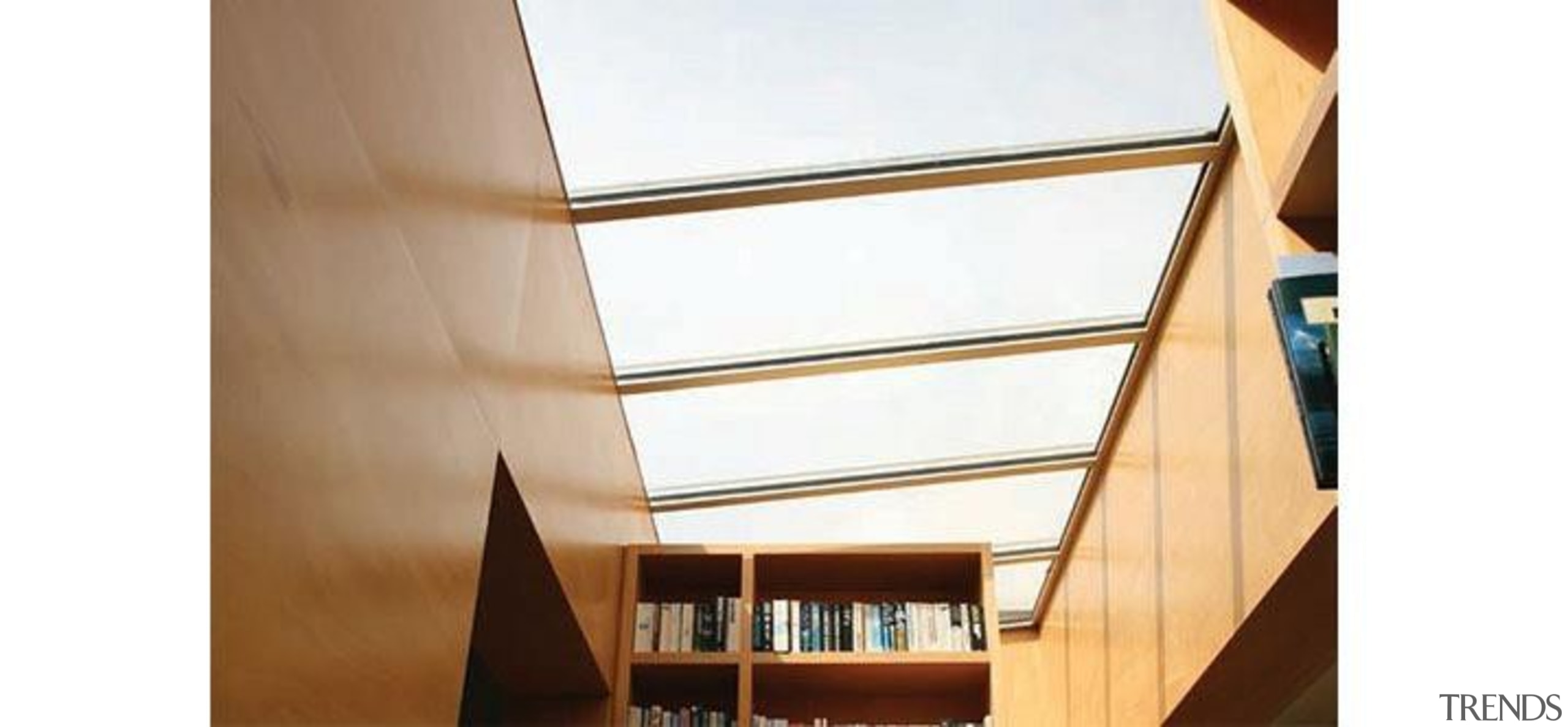 Windowmakers roof windows and skylights provide an ideal angle, architecture, ceiling, daylighting, interior design, lighting, shade, wall, window, wood, white