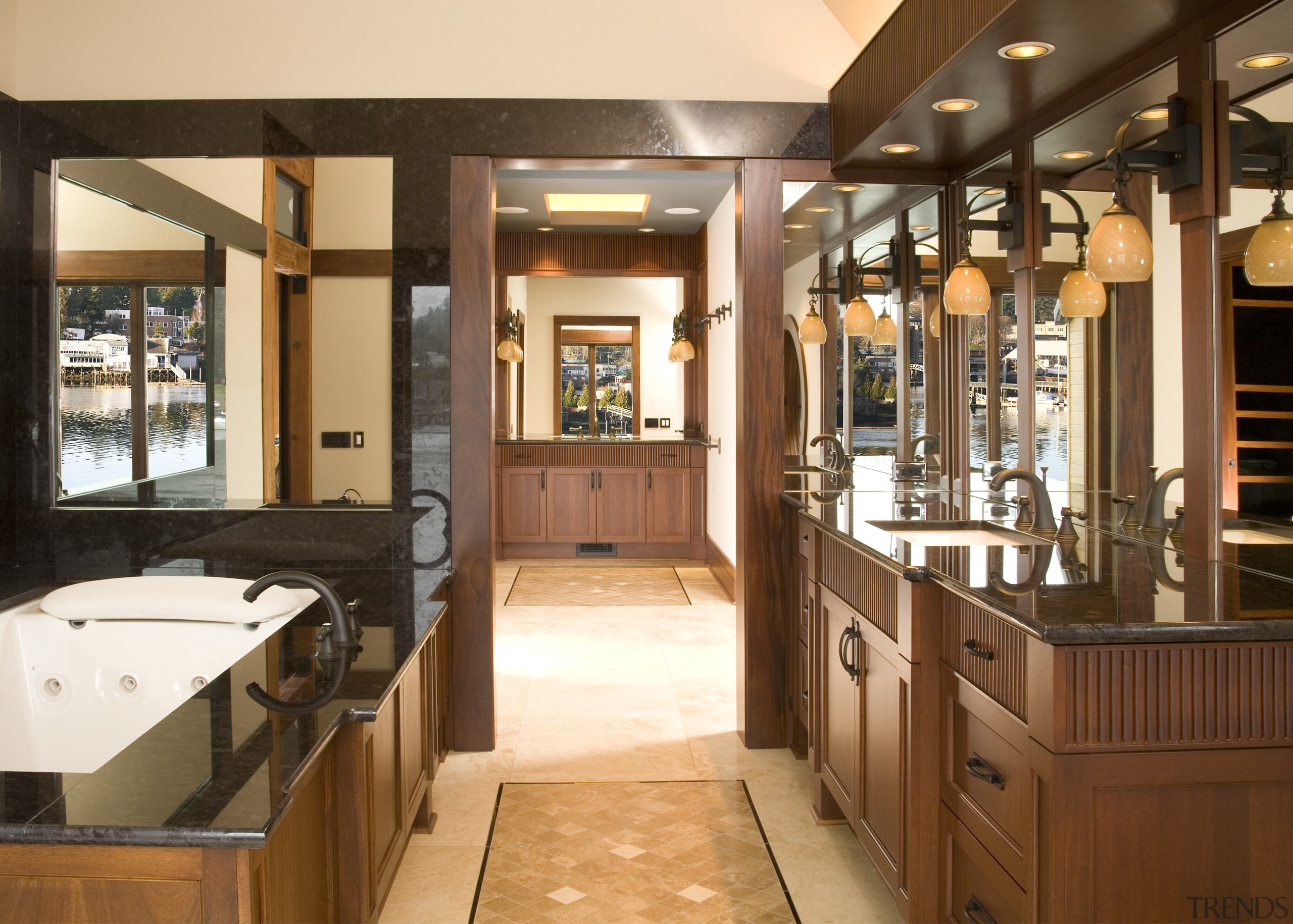 This is the master suite of the house countertop, interior design, kitchen, brown