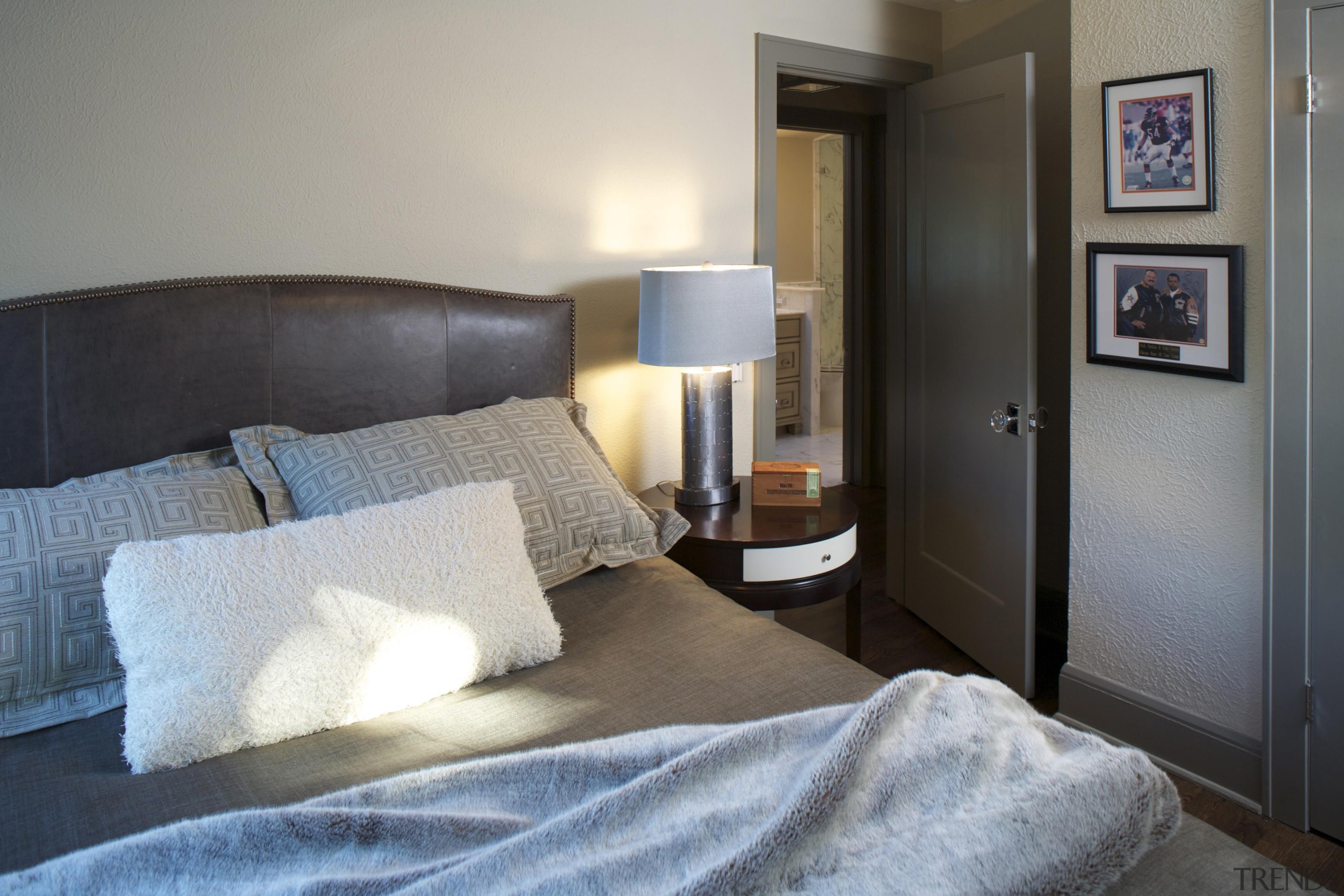 Historic Bungalow Renovation - College-Age Son's Bedroom - bed, bed frame, bedroom, home, interior design, property, real estate, room, suite, gray, black