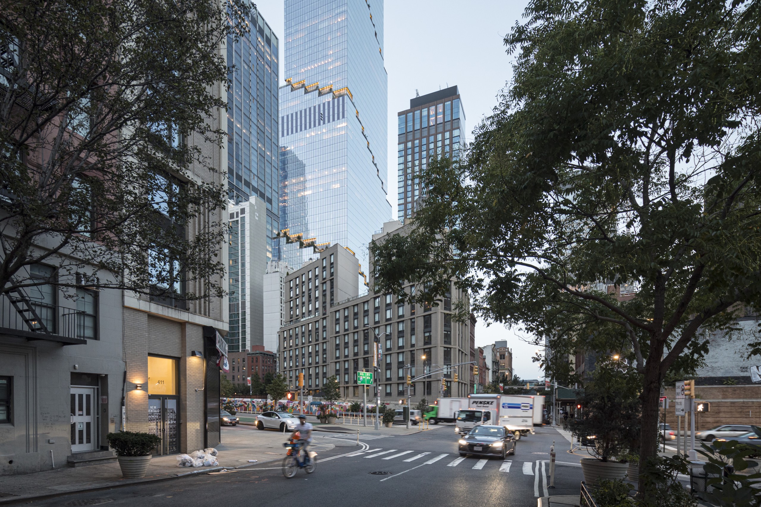 From street level, the tower draws the eye 