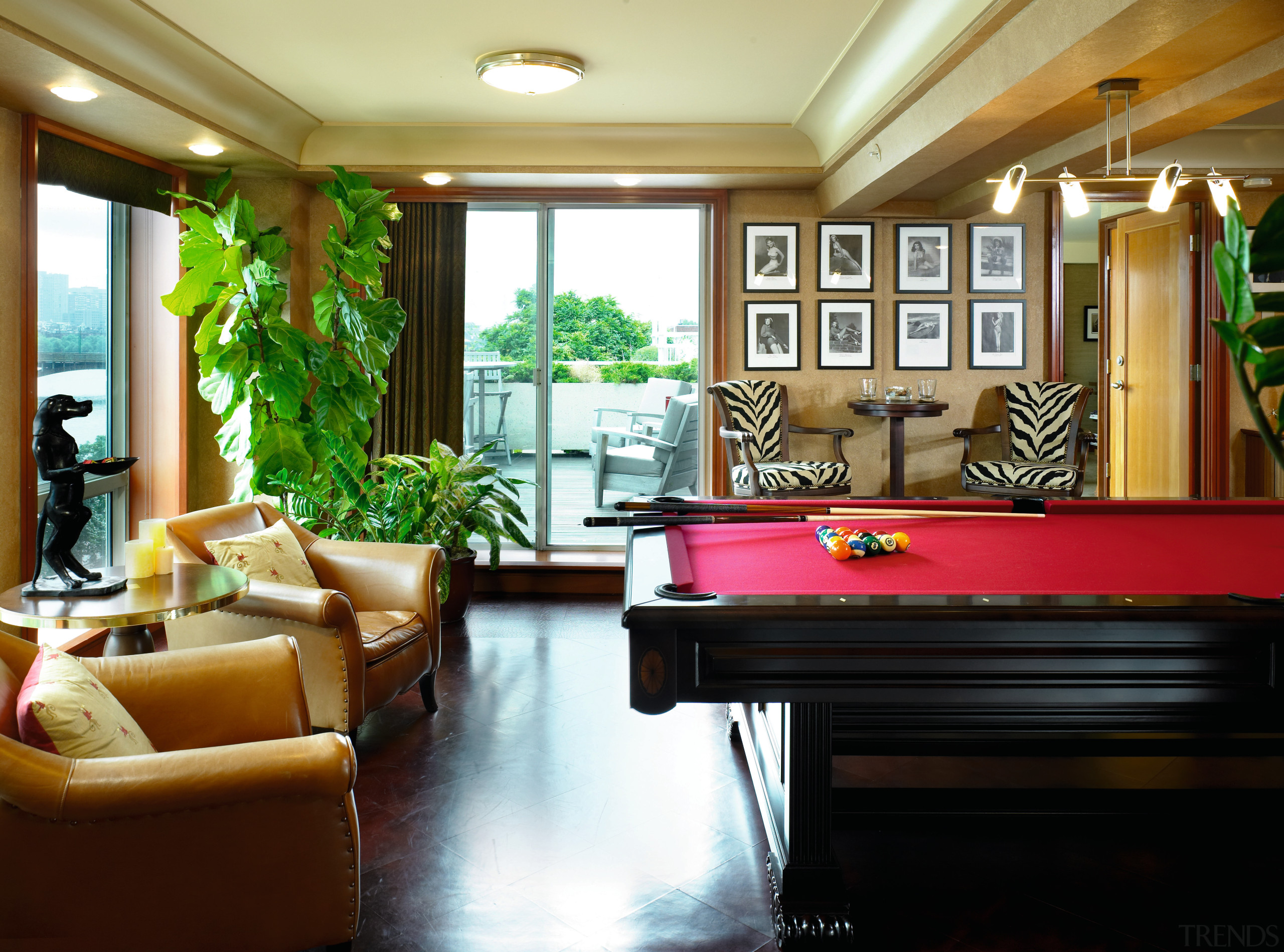 view of the mahogany  flooring in the billiard room, ceiling, home, interior design, living room, lobby, real estate, recreation room, room, window