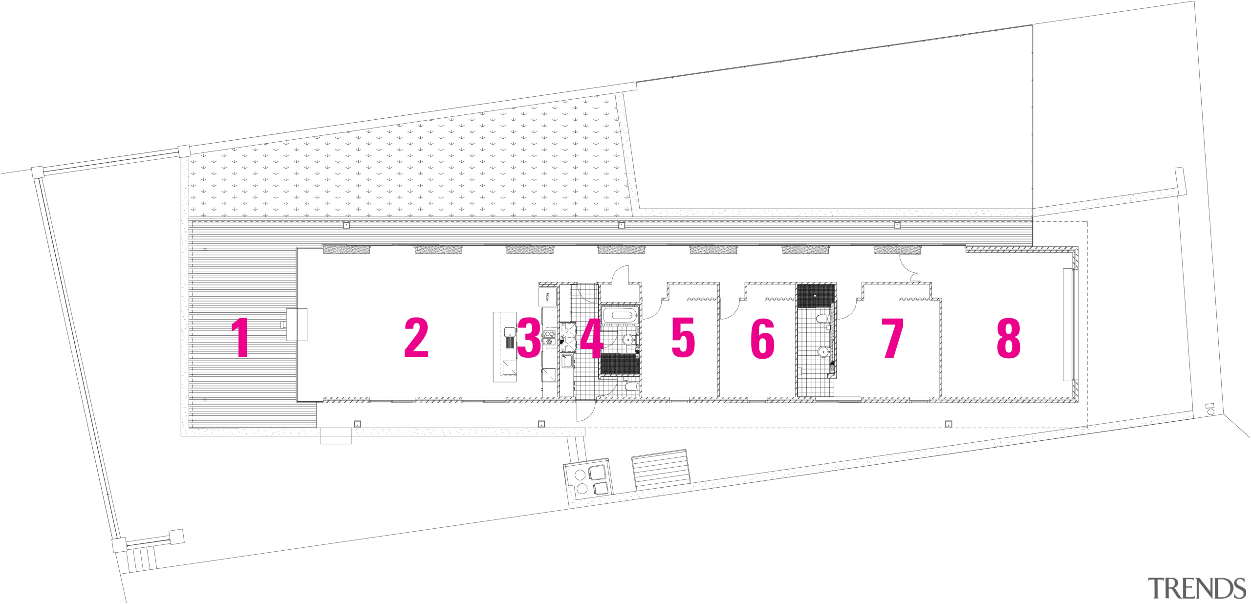 A view of the plan of the house. architecture, area, design, diagram, elevation, floor plan, font, line, plan, product, product design, structure, text, white