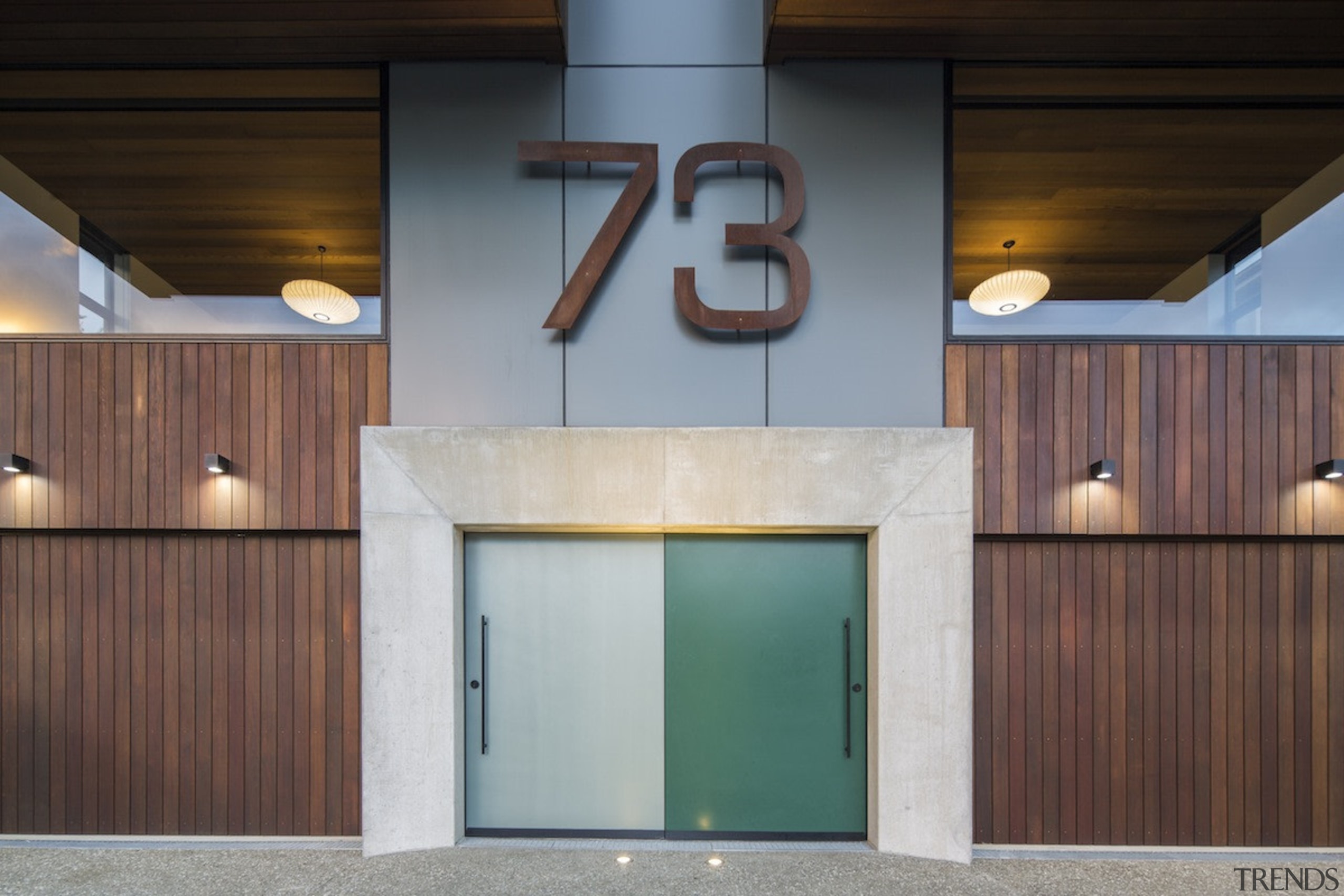 Arrowtown-based Bennie Builders was the only Southern Lakes architecture, door, facade, home, property, real estate, gray, brown