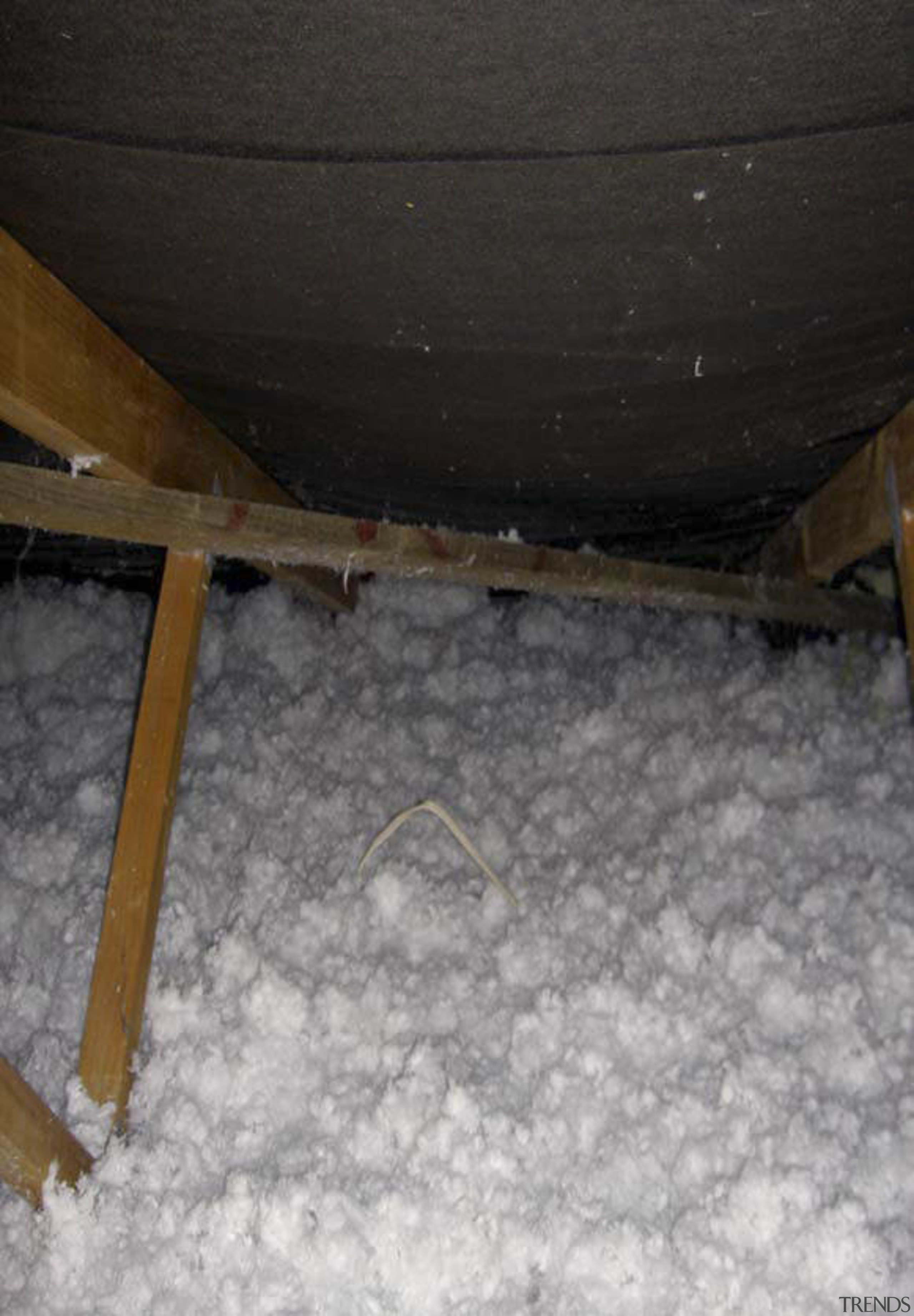 View of home insulation by Insultech Group. - attic, floor, snow, wood, black, gray