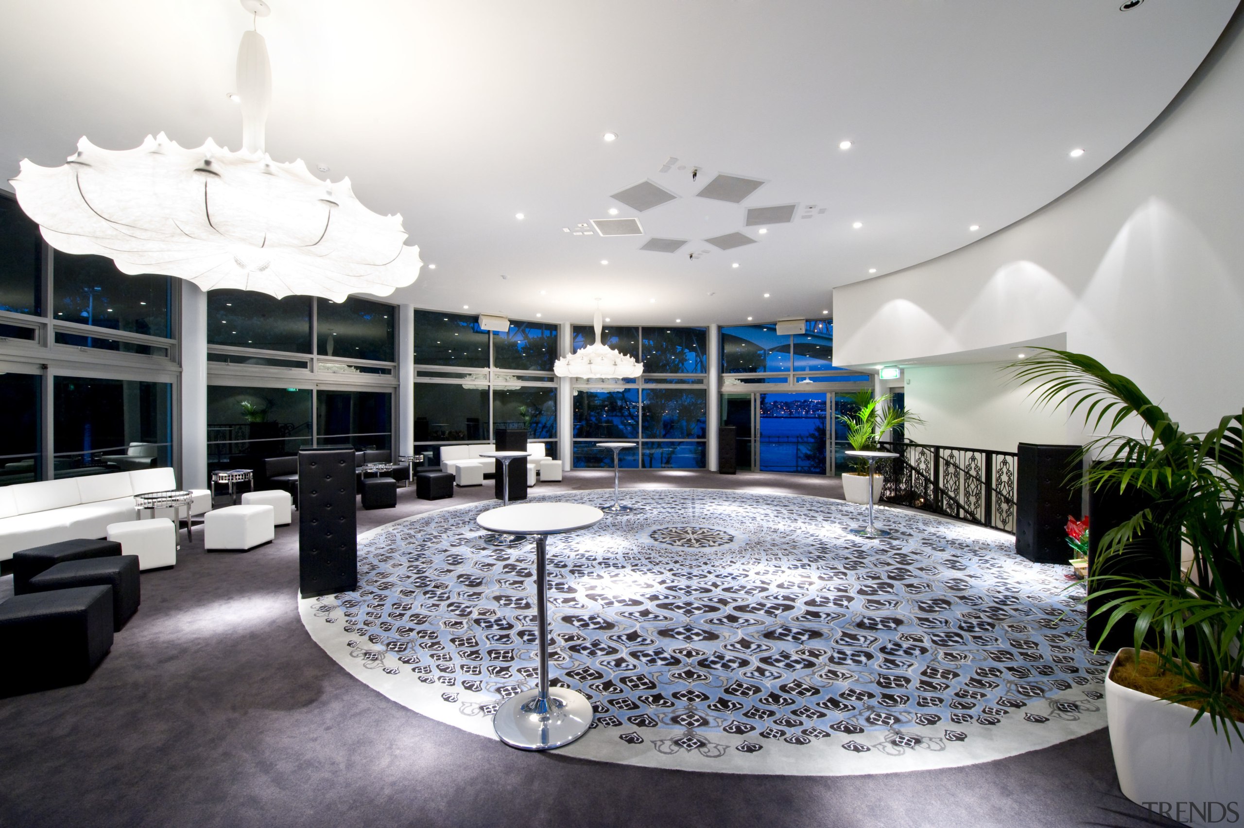 The pearl reception lounge is the smaller of architecture, ceiling, interior design, lobby, gray, white