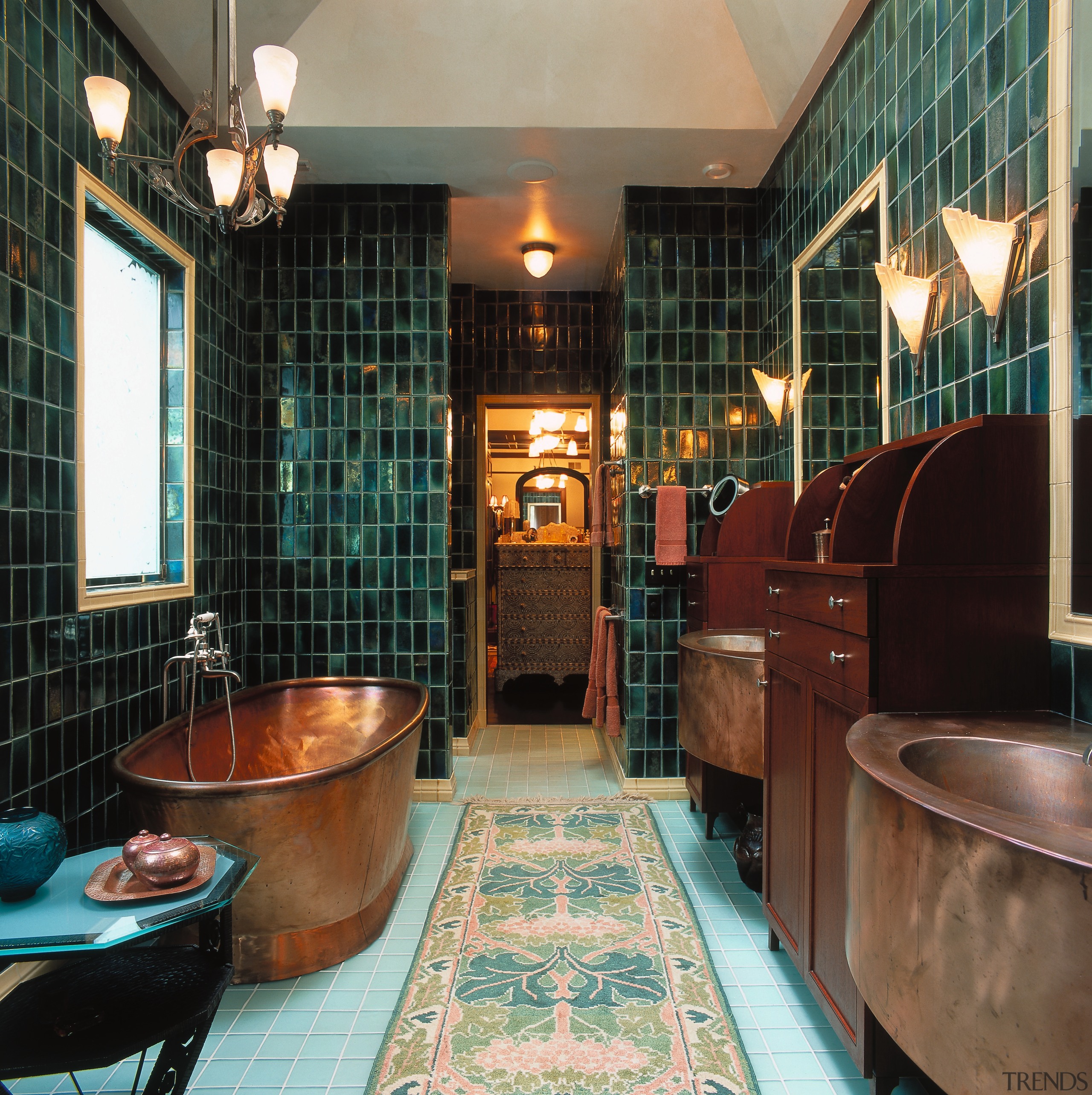 this master suite by architect kathryn Quinn and bathroom, estate, flooring, home, interior design, real estate, room, black