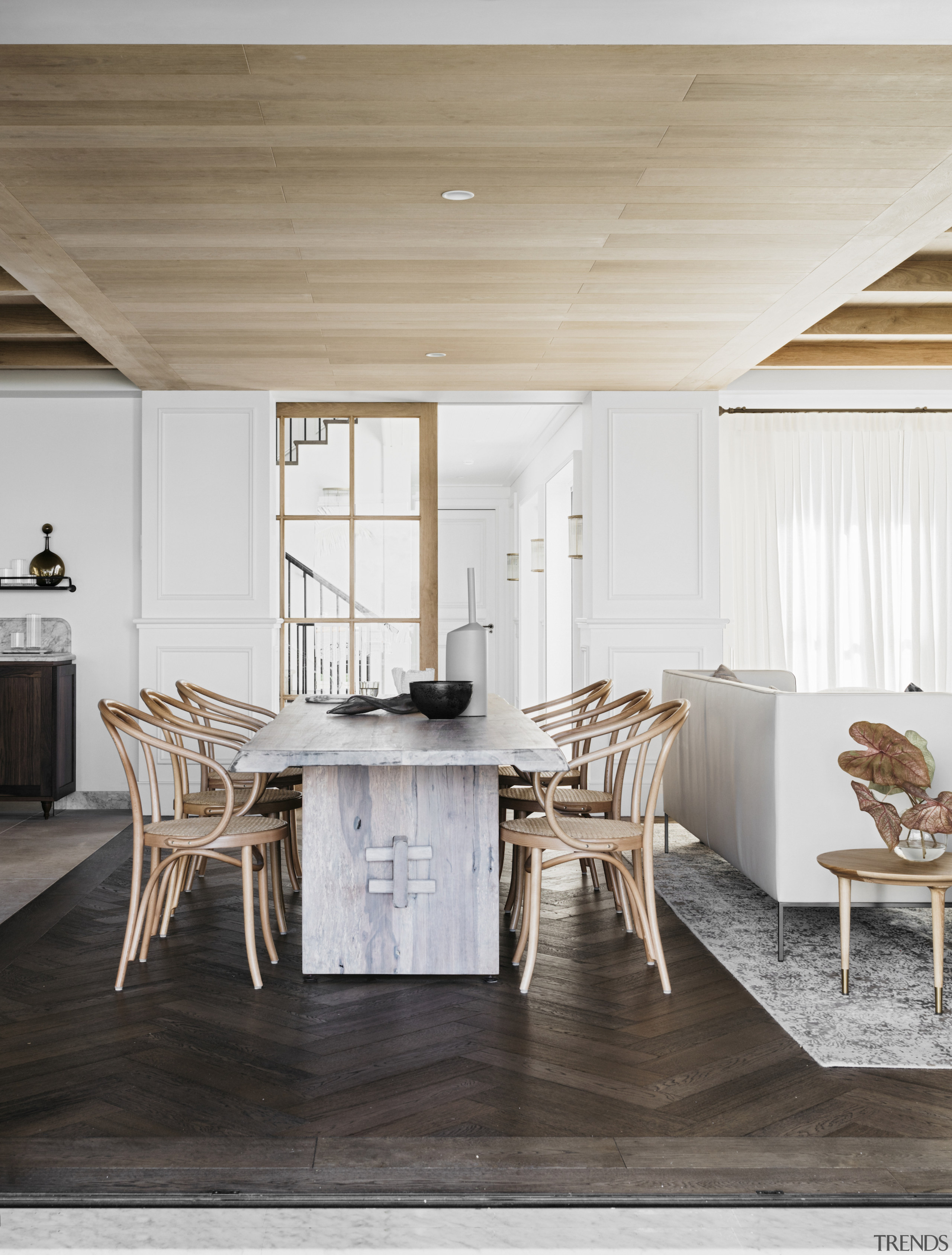 The holiday home's living/dining spaces are ideally set 