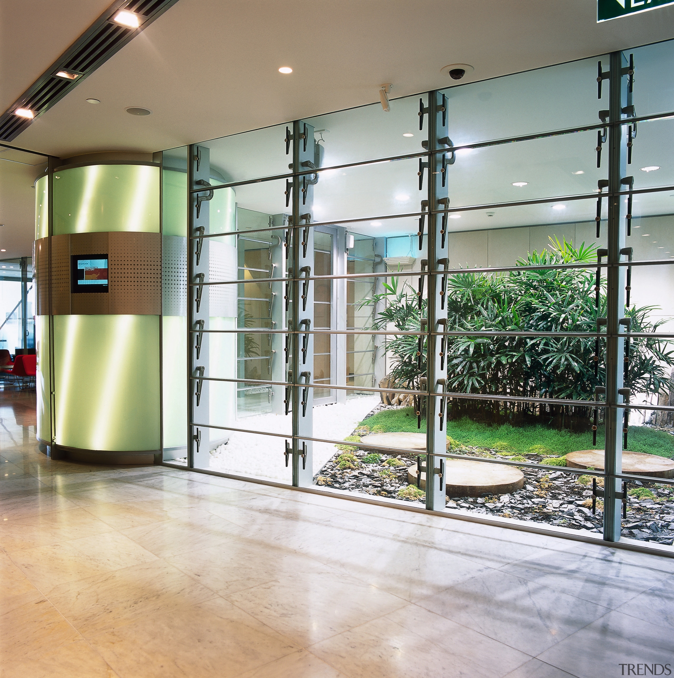 view of the xt operable glass louvres - door, floor, flooring, glass, lobby, structure, white