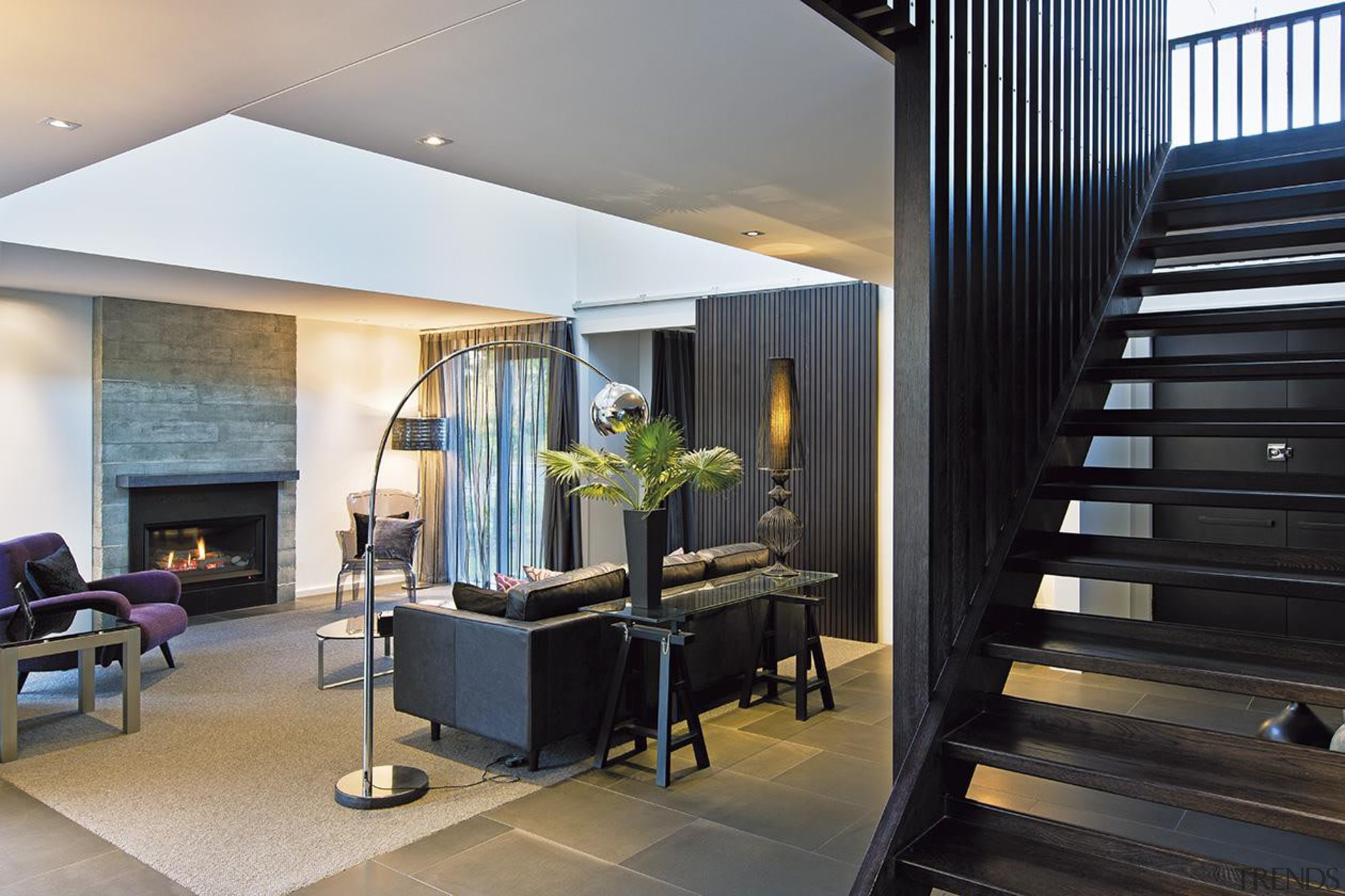 For more information, please visit www.gjgardner.co.nz architecture, ceiling, house, interior design, living room, real estate, black, gray