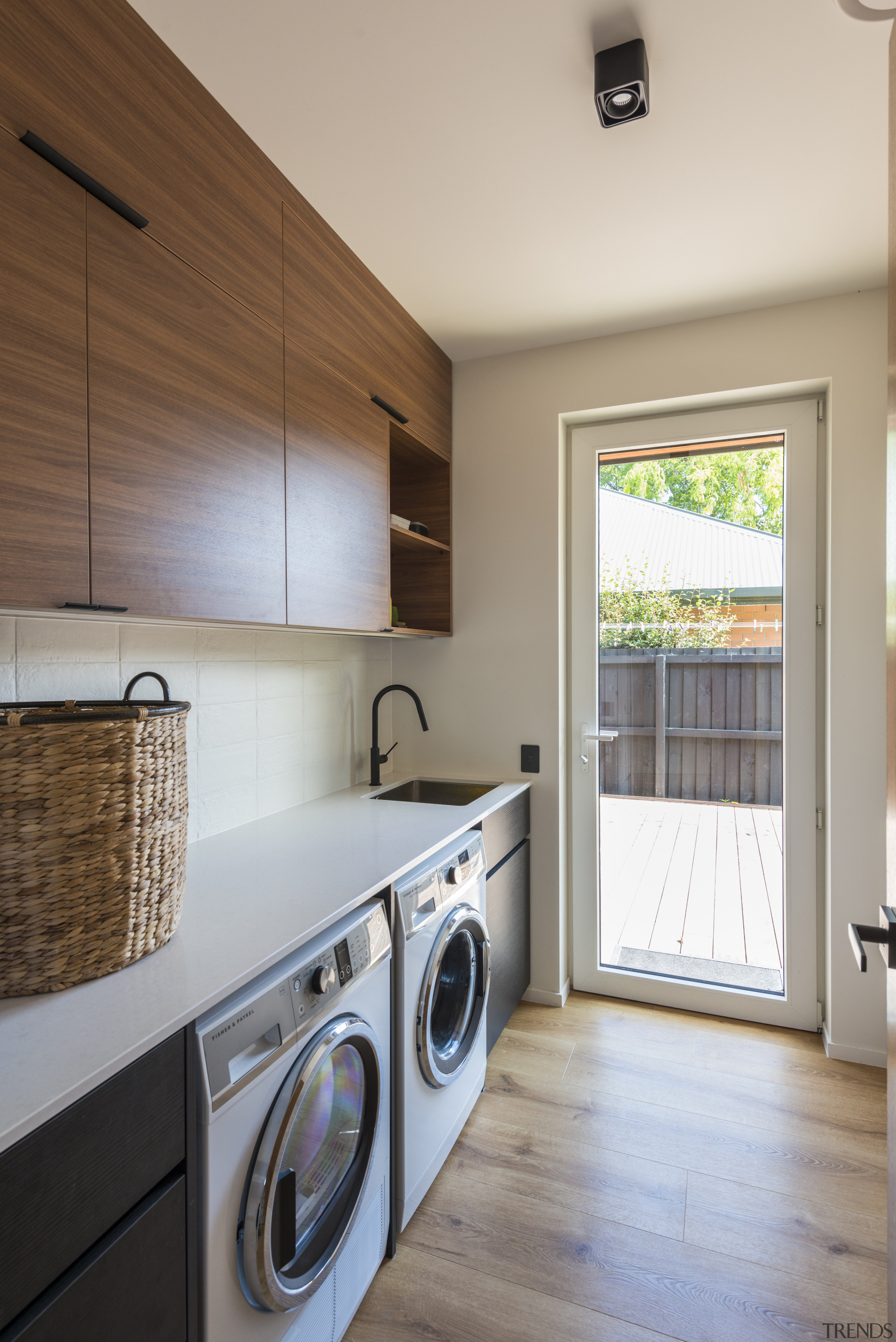 The home offers strong connections to the outdoors, 