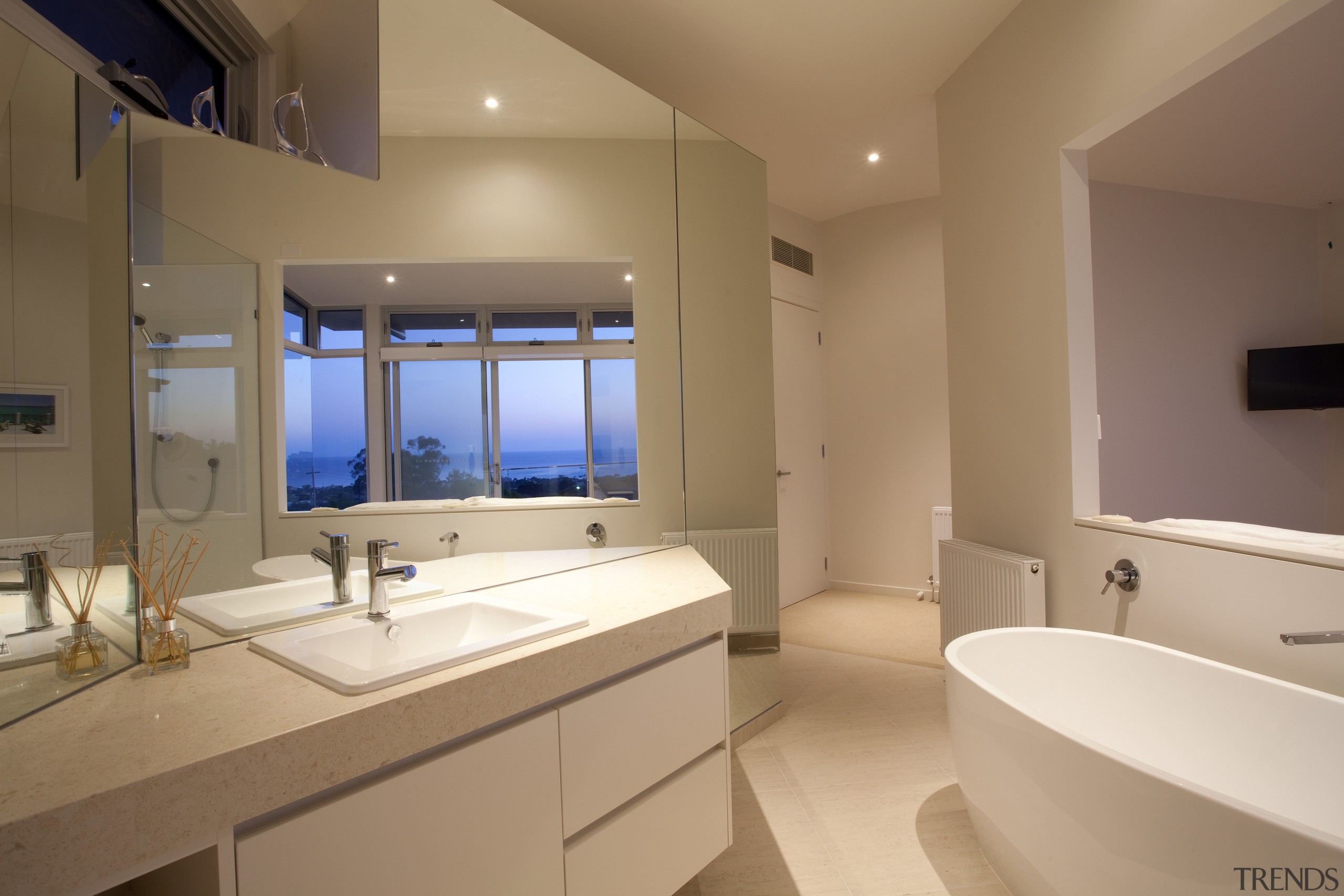 Contemporary family home by Graeme Alexander Homes architecture, bathroom, estate, home, interior design, property, real estate, room, sink, brown