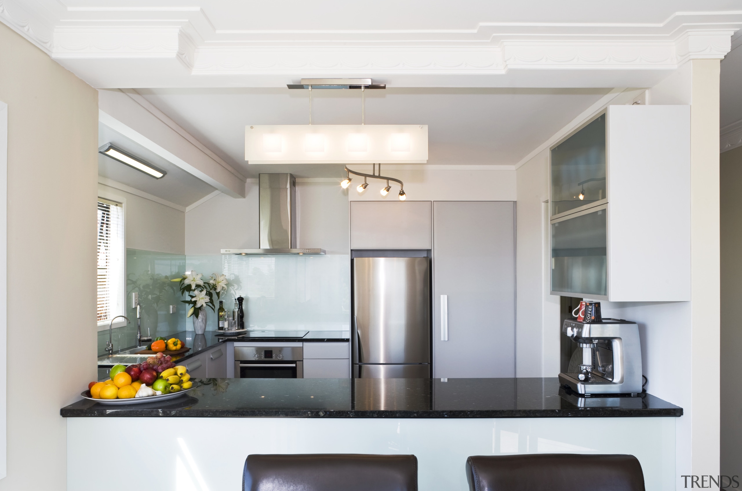 View of a kitchen designed by Denele Design ceiling, countertop, cuisine classique, home appliance, interior design, kitchen, real estate, white