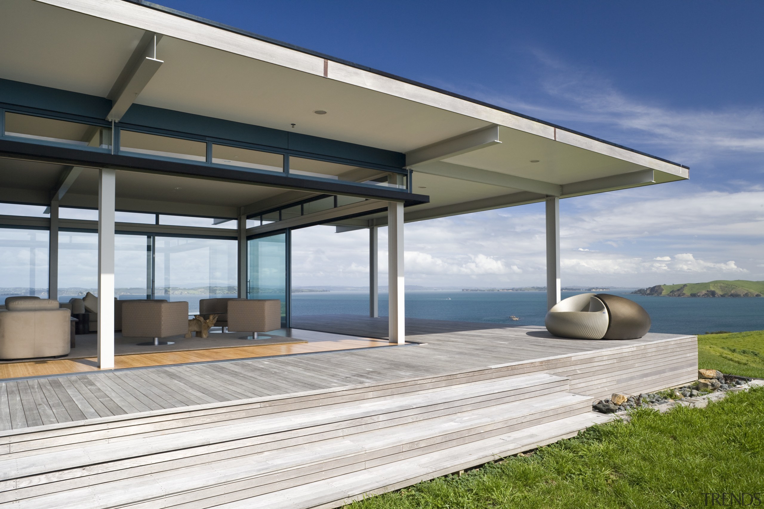 Image of the open plan lounge and dining architecture, house, real estate, gray