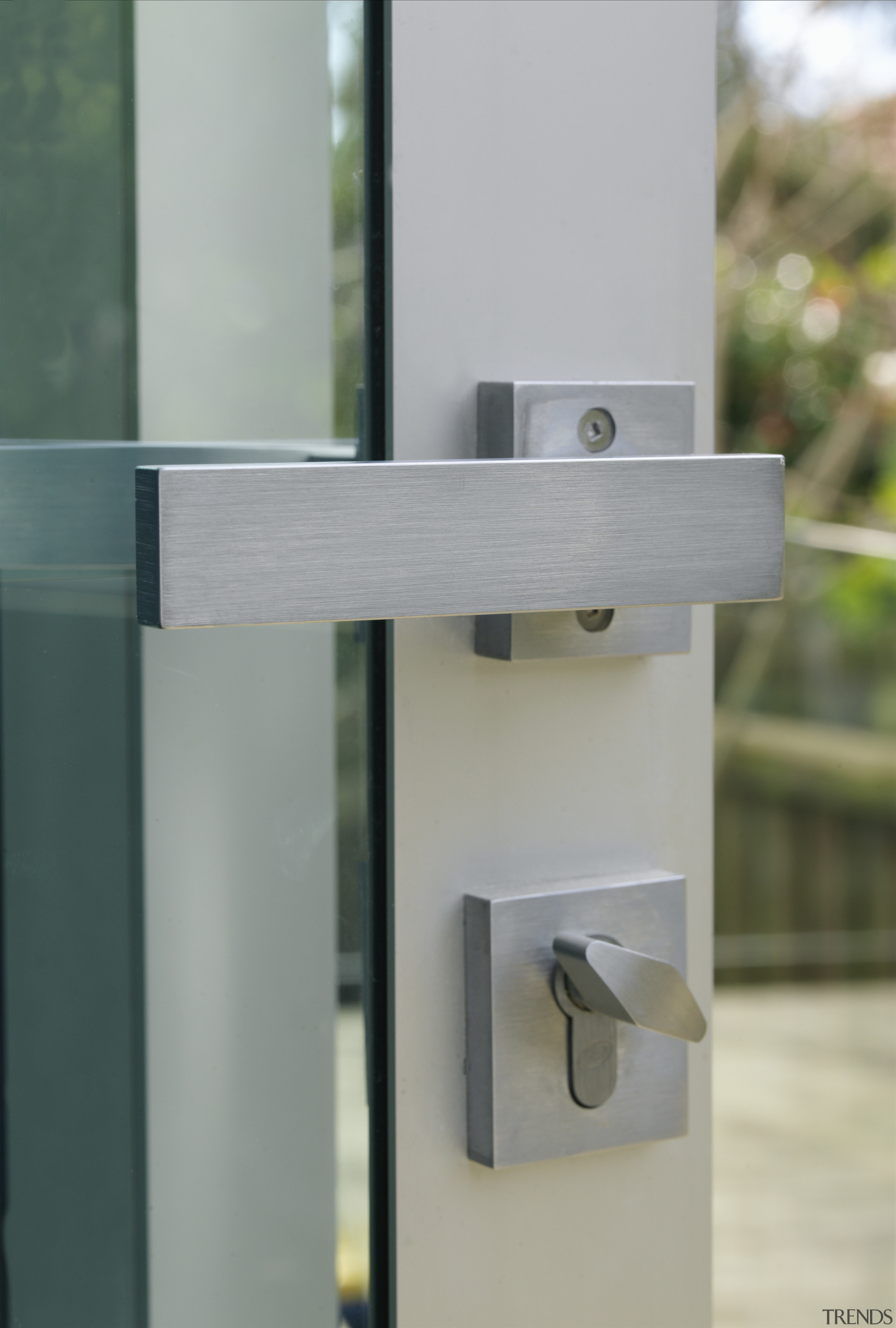 A view of some door and window joinery gray