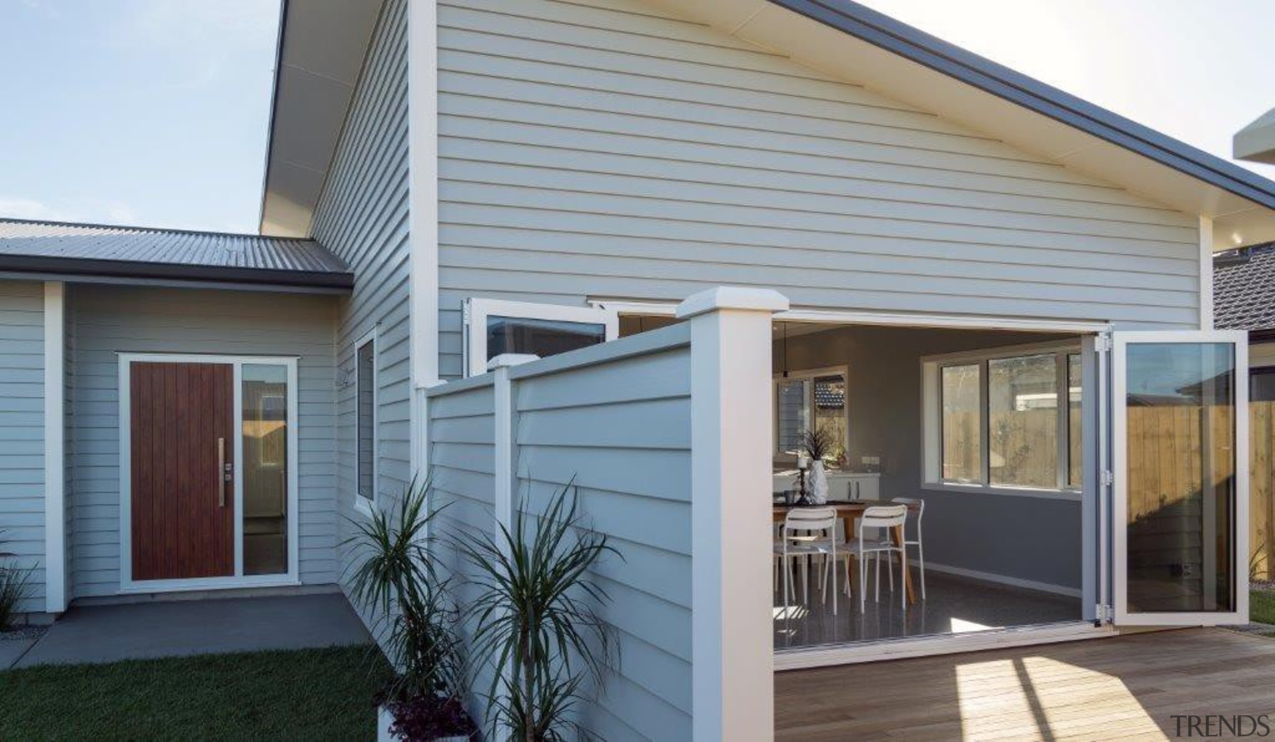 Tauranga Showhome - Tauranga Showhome - facade | facade, home, house, porch, property, real estate, siding, window, gray